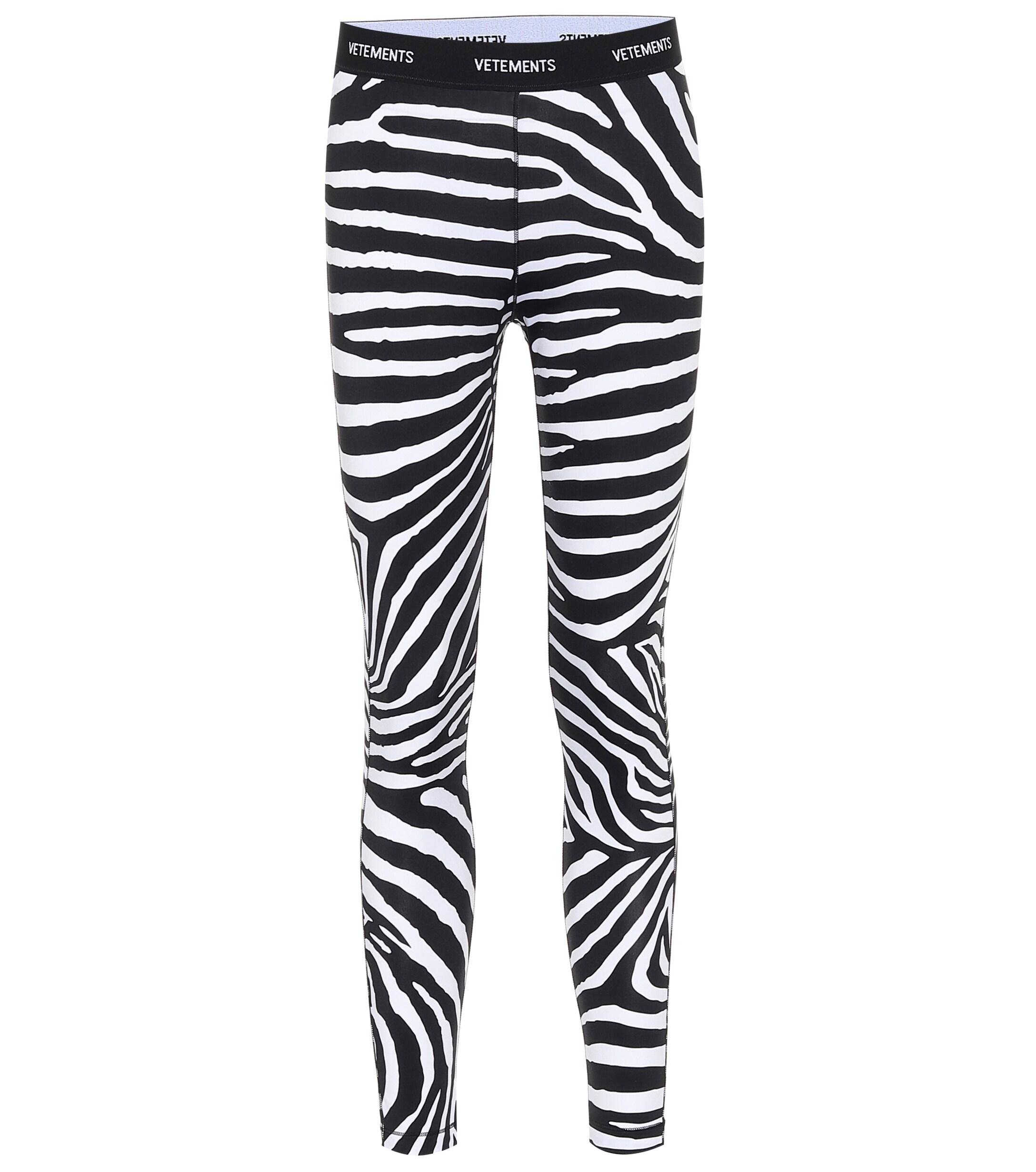 Vetements Logo Zebra-print leggings in Black | Lyst