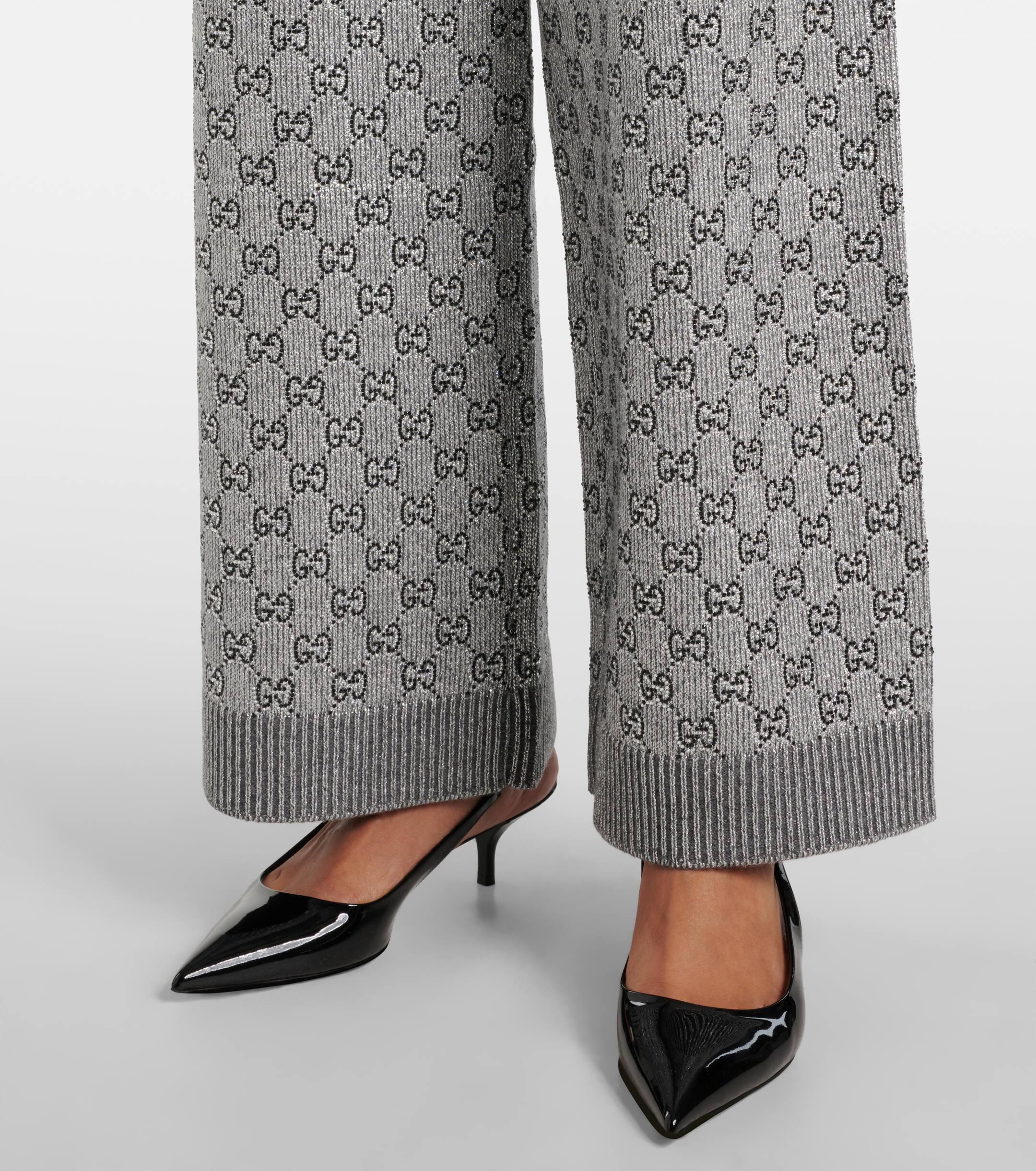 Gucci Wool And Cashmere Blend Wide Leg Pants in Grey Lyst UK