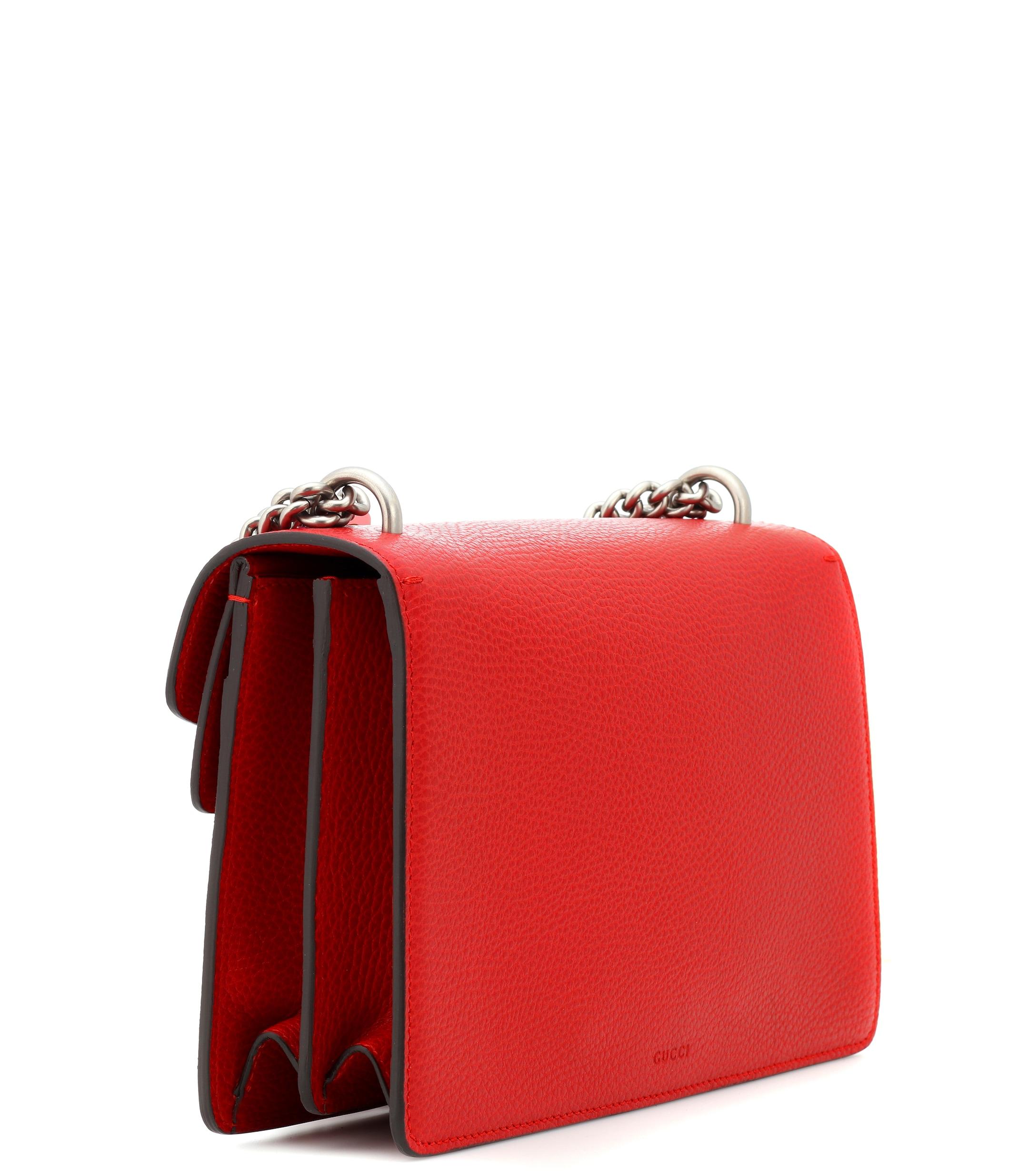 Gucci Dionysus Small Leather Shoulder Bag in Red - Lyst