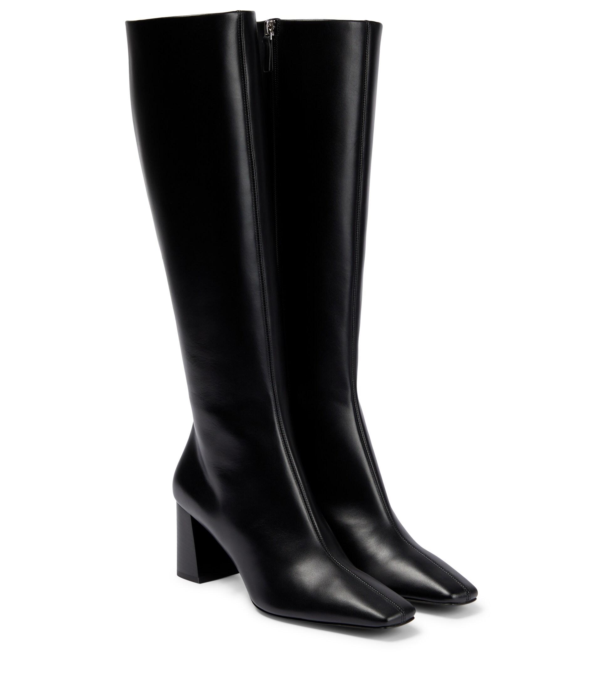 The Row Leather Knee-high Boots in Black | Lyst