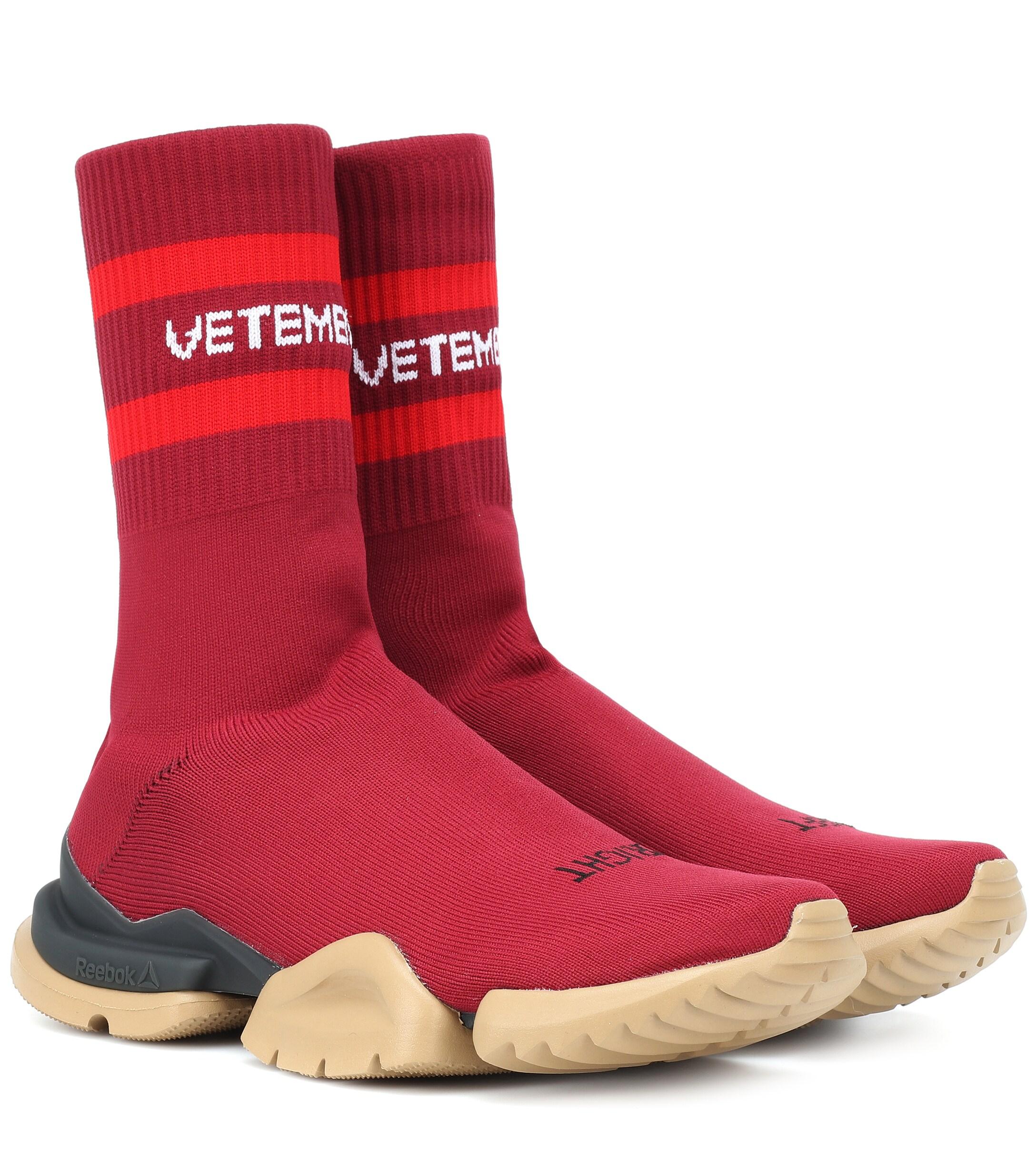 Vetements X Reebok Classic Sock Sneakers in Bordeaux (Red) | Lyst