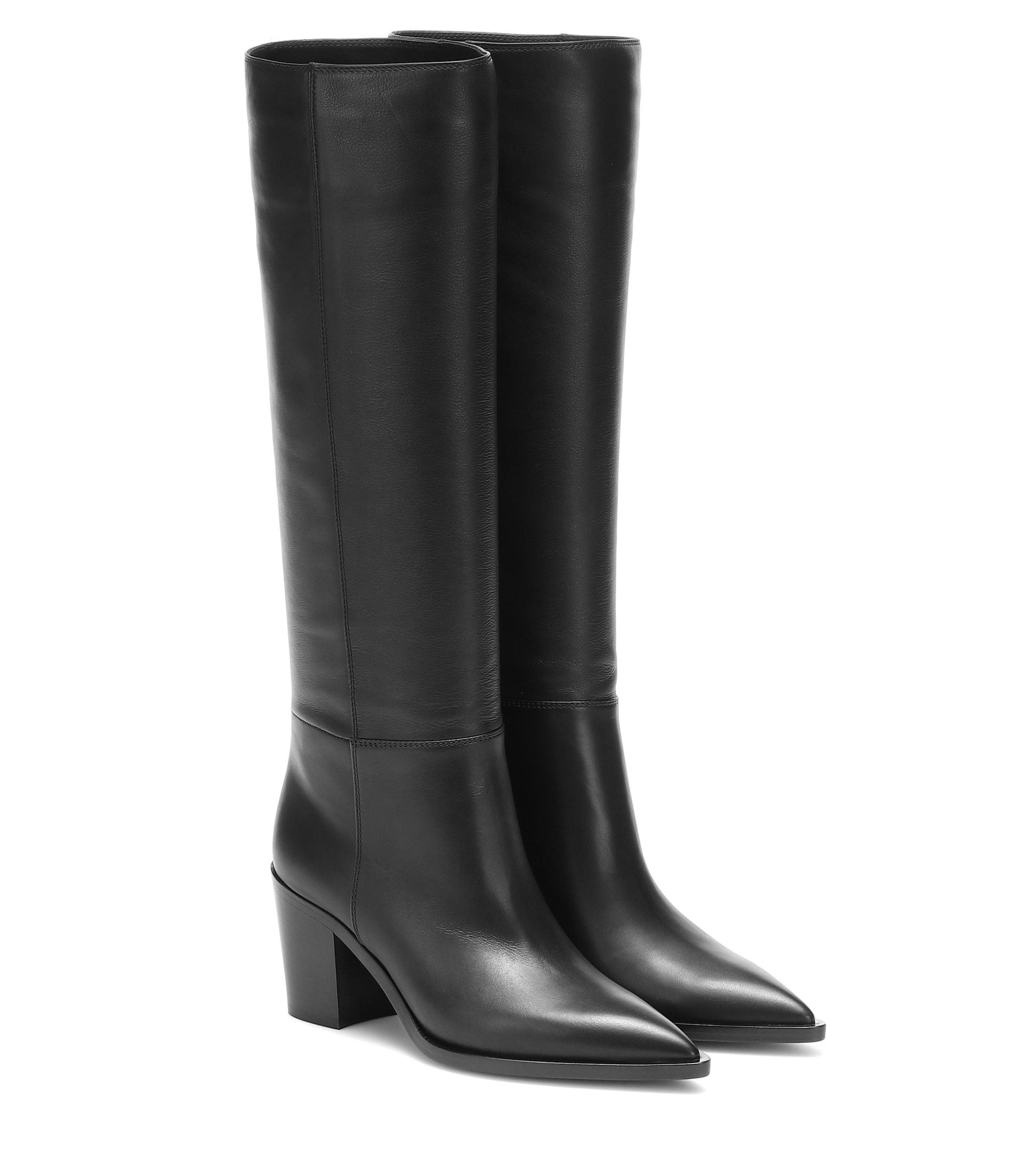 Gianvito Rossi Suede Daenerys 70 Leather Knee-high Boots in Black - Lyst