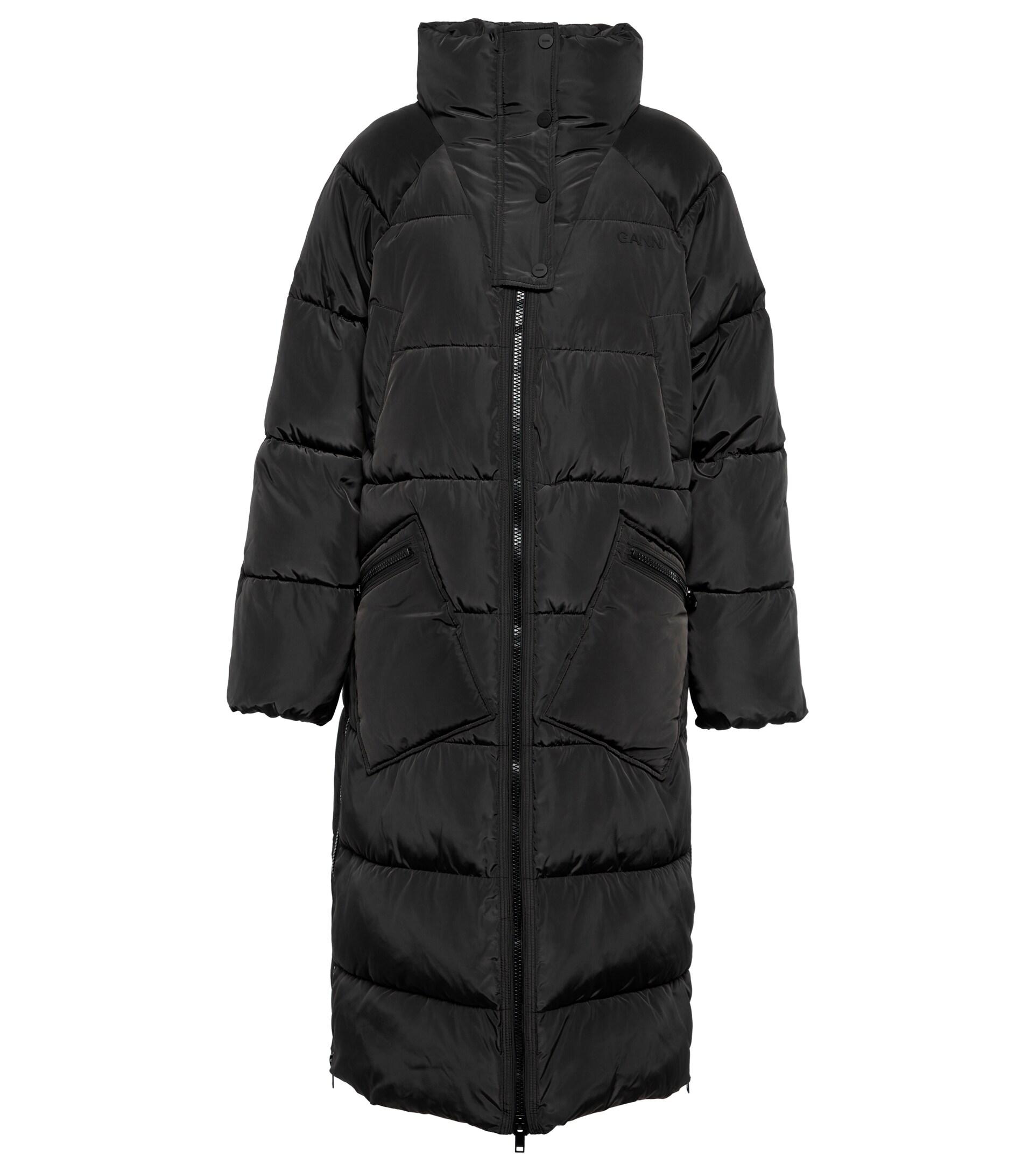 ganni black puffer coat