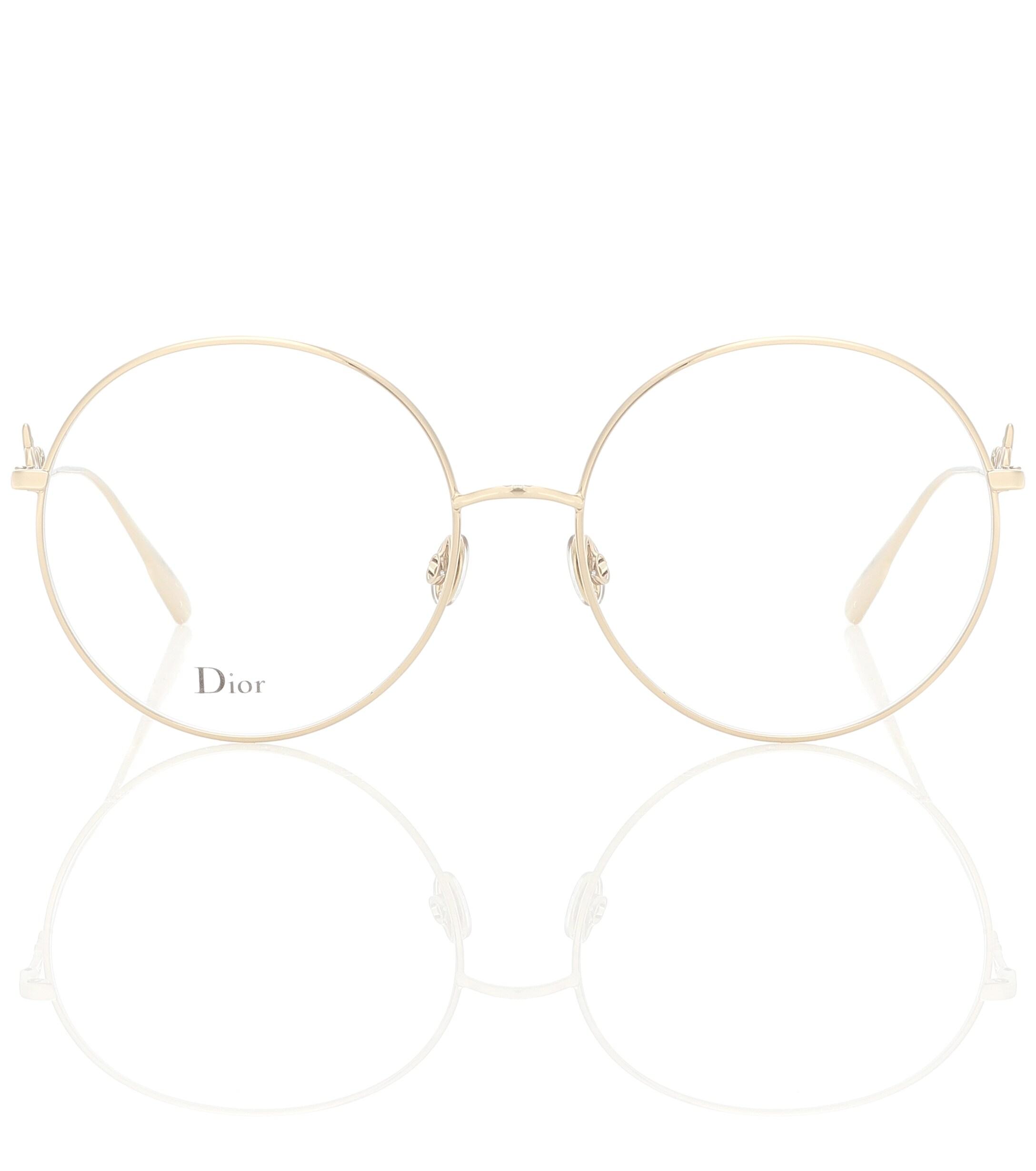 Dior Diorsignature02 Round Glasses in Gold (Metallic) | Lyst