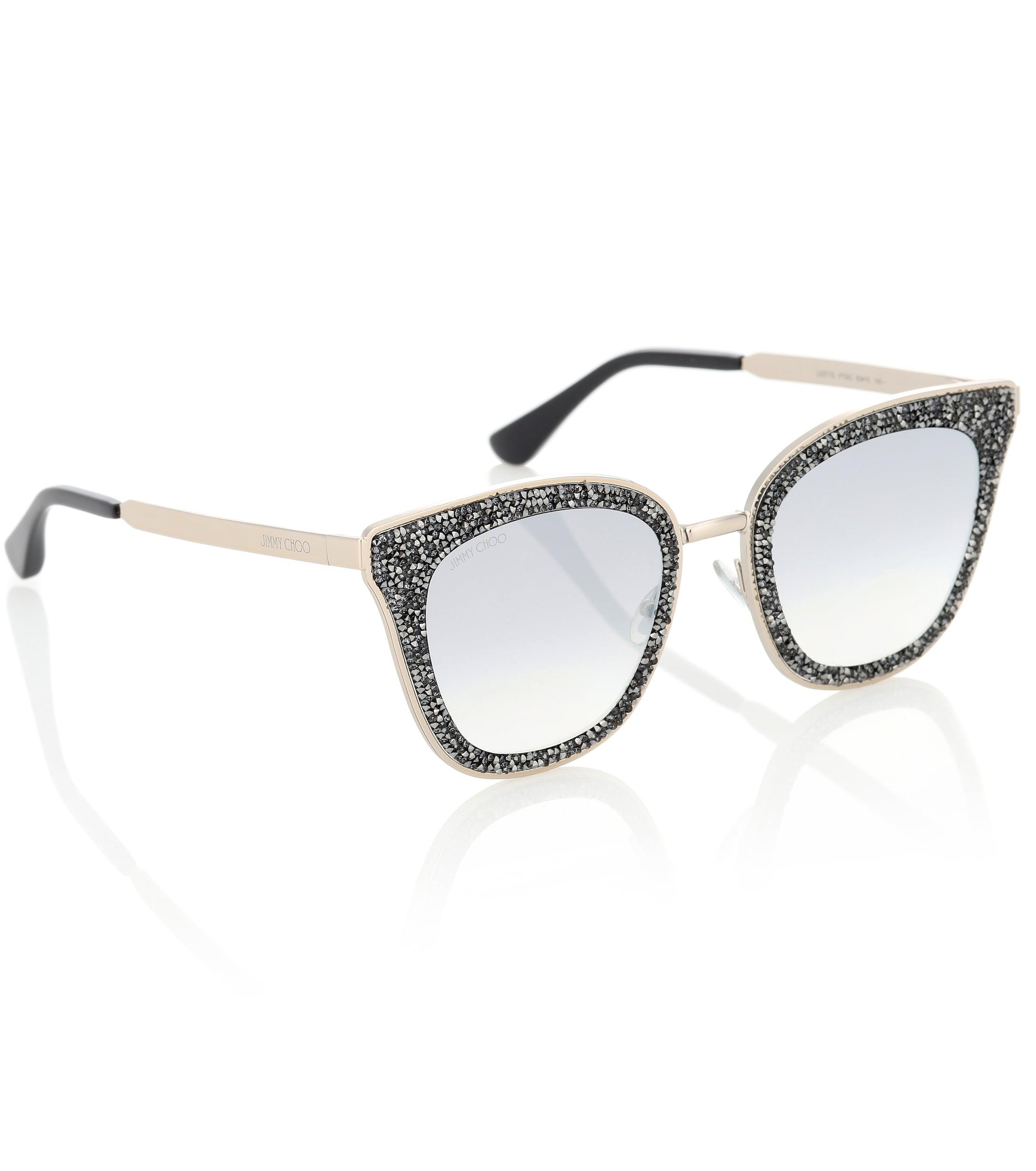 Jimmy Choo Lizzy Crystalembellished Sunglasses in Gray Lyst