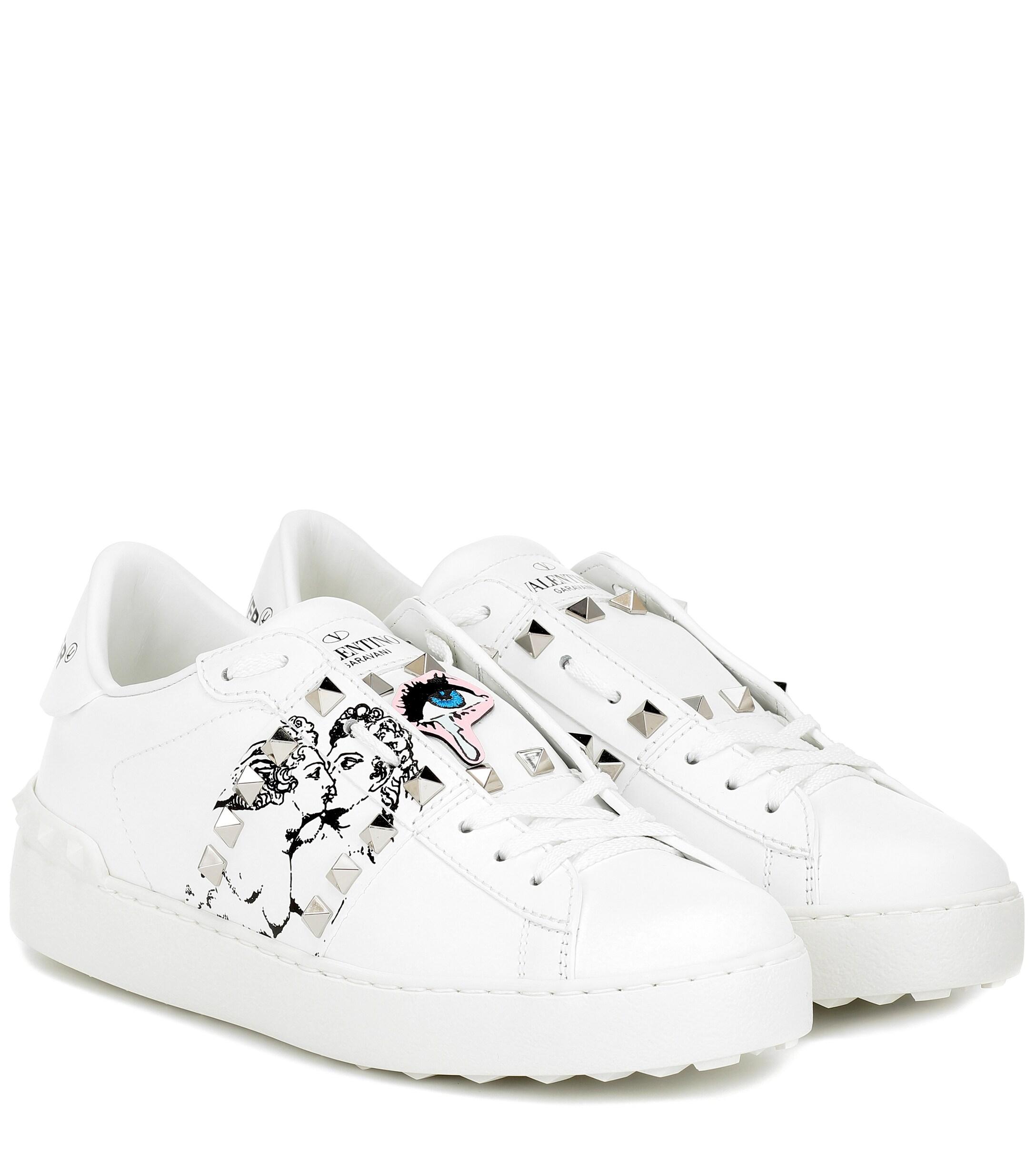 Valentino X Undercover Leather Sneakers in White | Lyst