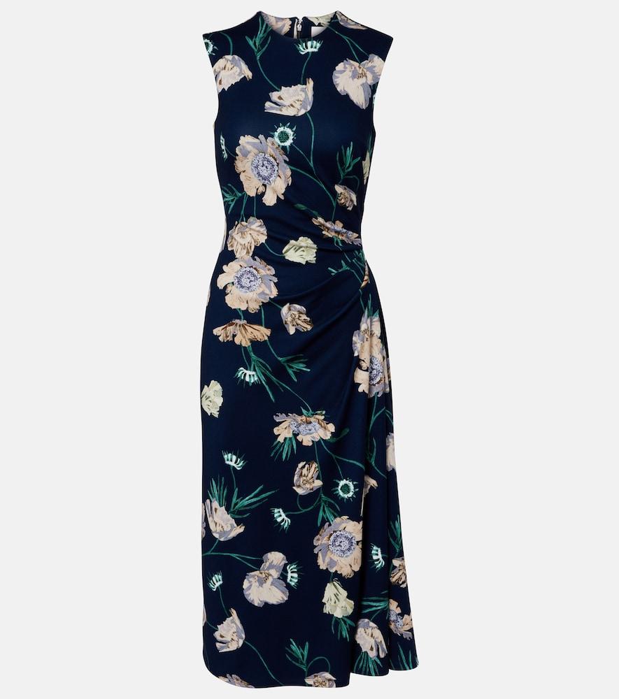 cotton sleeveless midi dress Karen Kane Sleeveless Edge Stitch Contrast Midi Dress