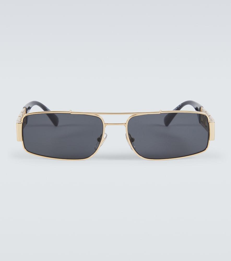 Versace Greca Rectangular Sunglasses in Blue for Men | Lyst