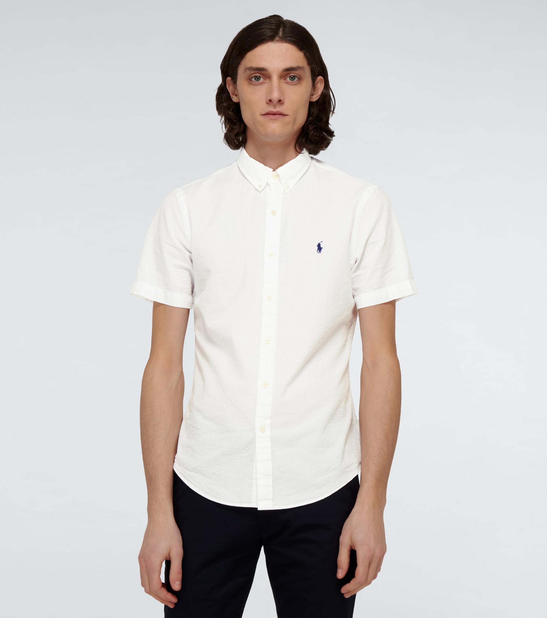 Polo Ralph Lauren Slim-fit Cotton Seersucker Shirt in White - Lyst