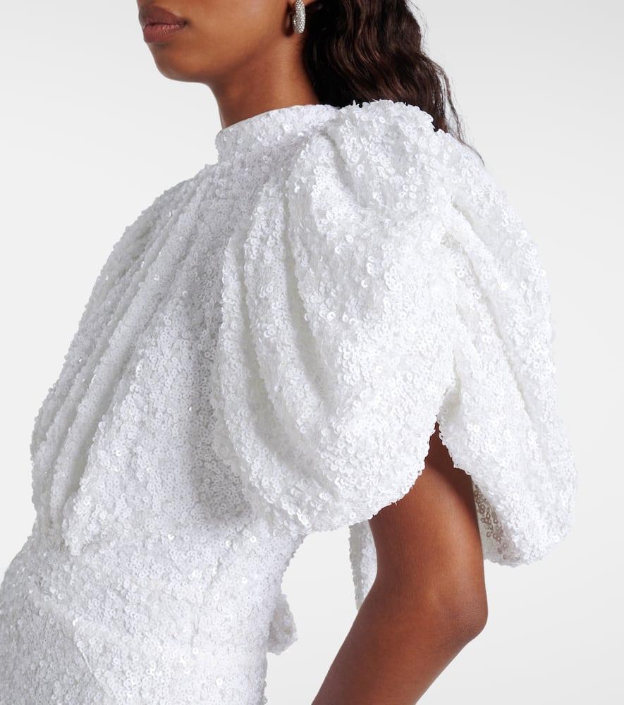 ROTATE ワンピース Bridal sequined puff-sleeve gown926721 ROTATE BIRGER CHRISTENSEN Bridal Sequined Puff-Sleeve Gown