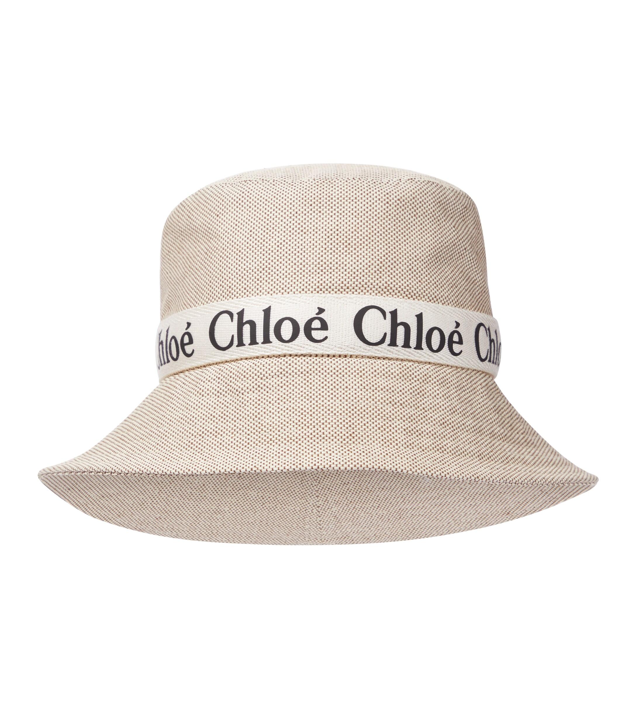 Chloé Hut Woody aus Baumwoll-Canvas in Weiß | Lyst DE
