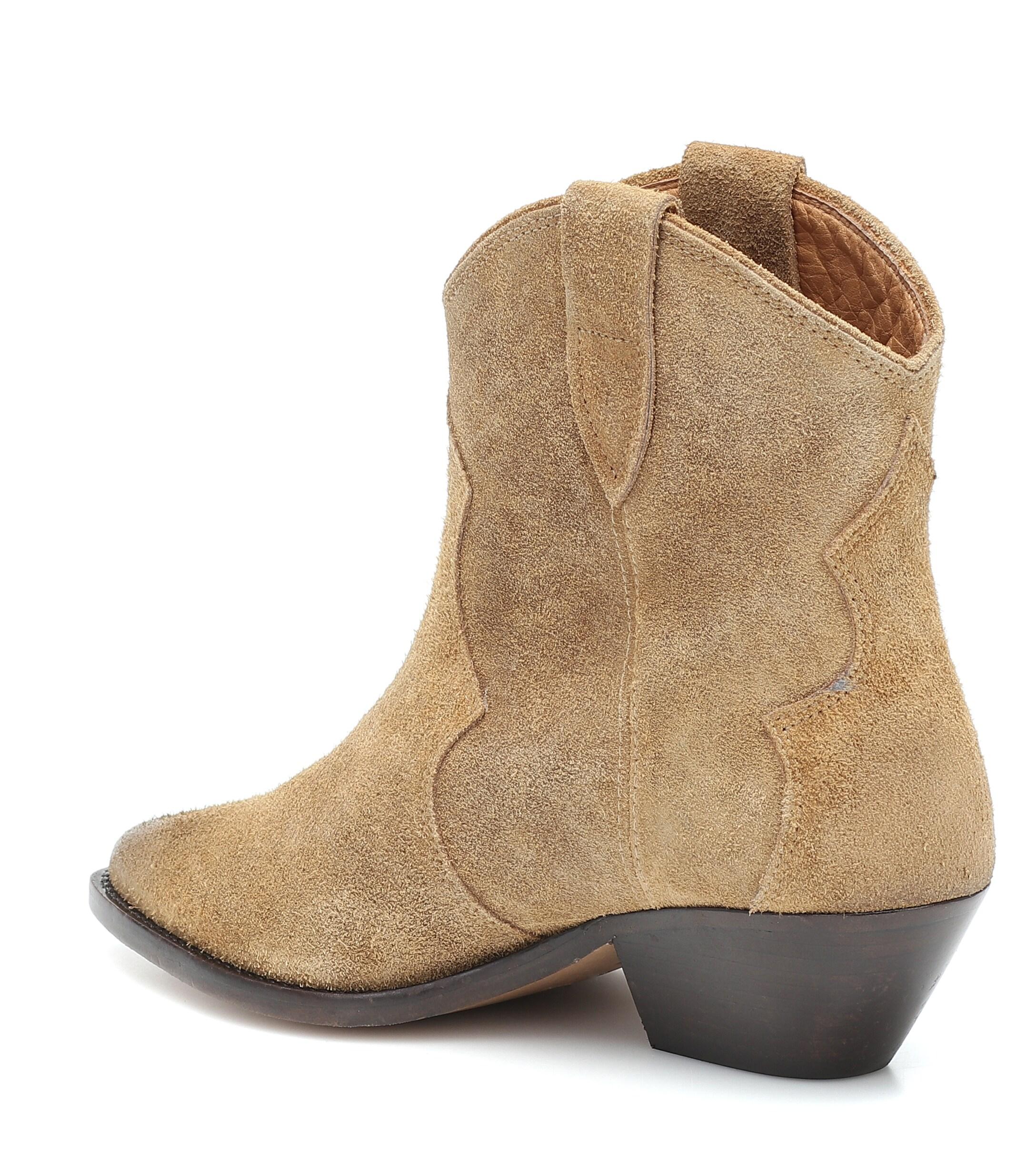 Suede Bootie in Taupe (Brown) - Save 76% - Lyst