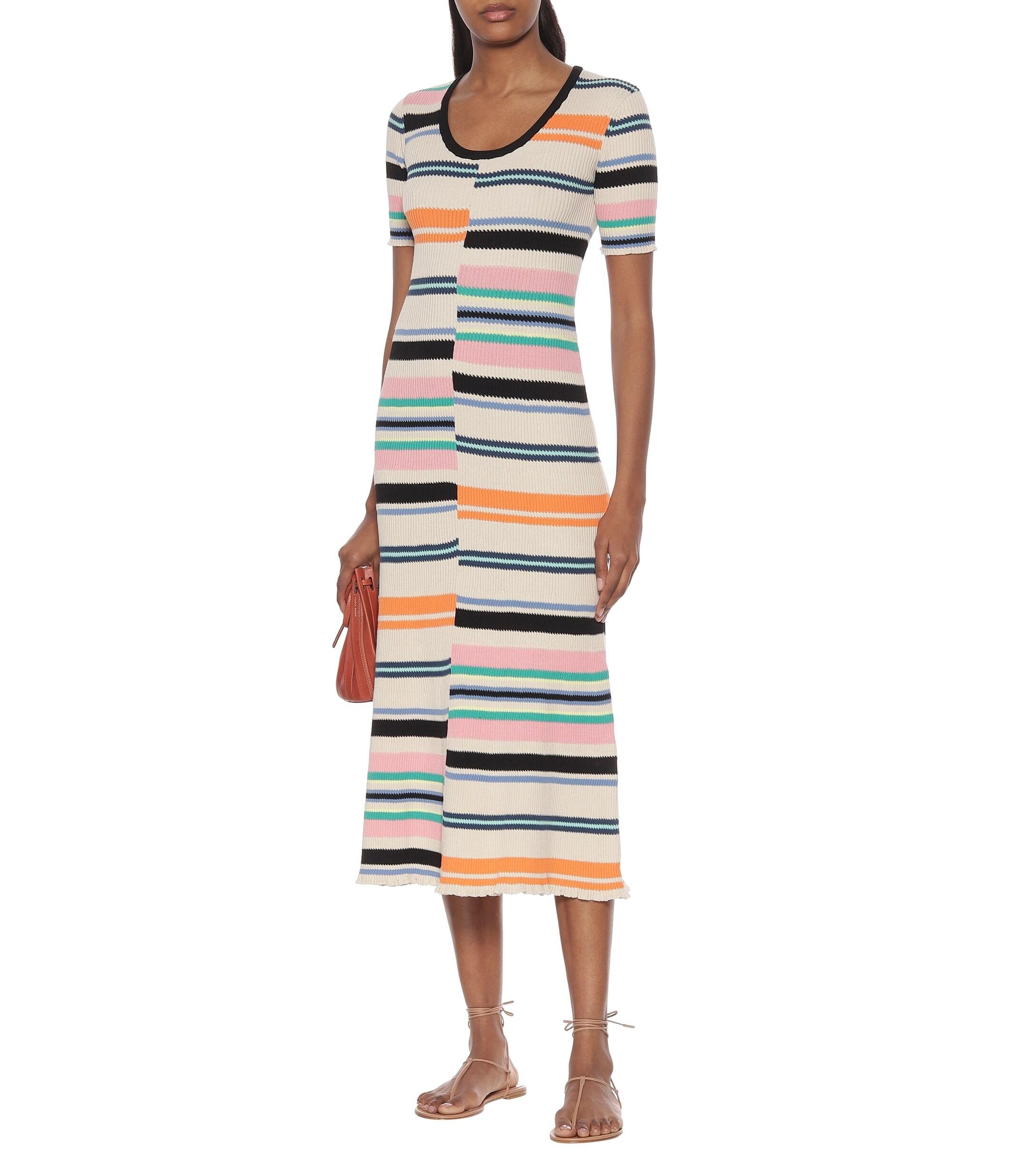 KENZO Mismatched Stripe Knitted Dress | Lyst