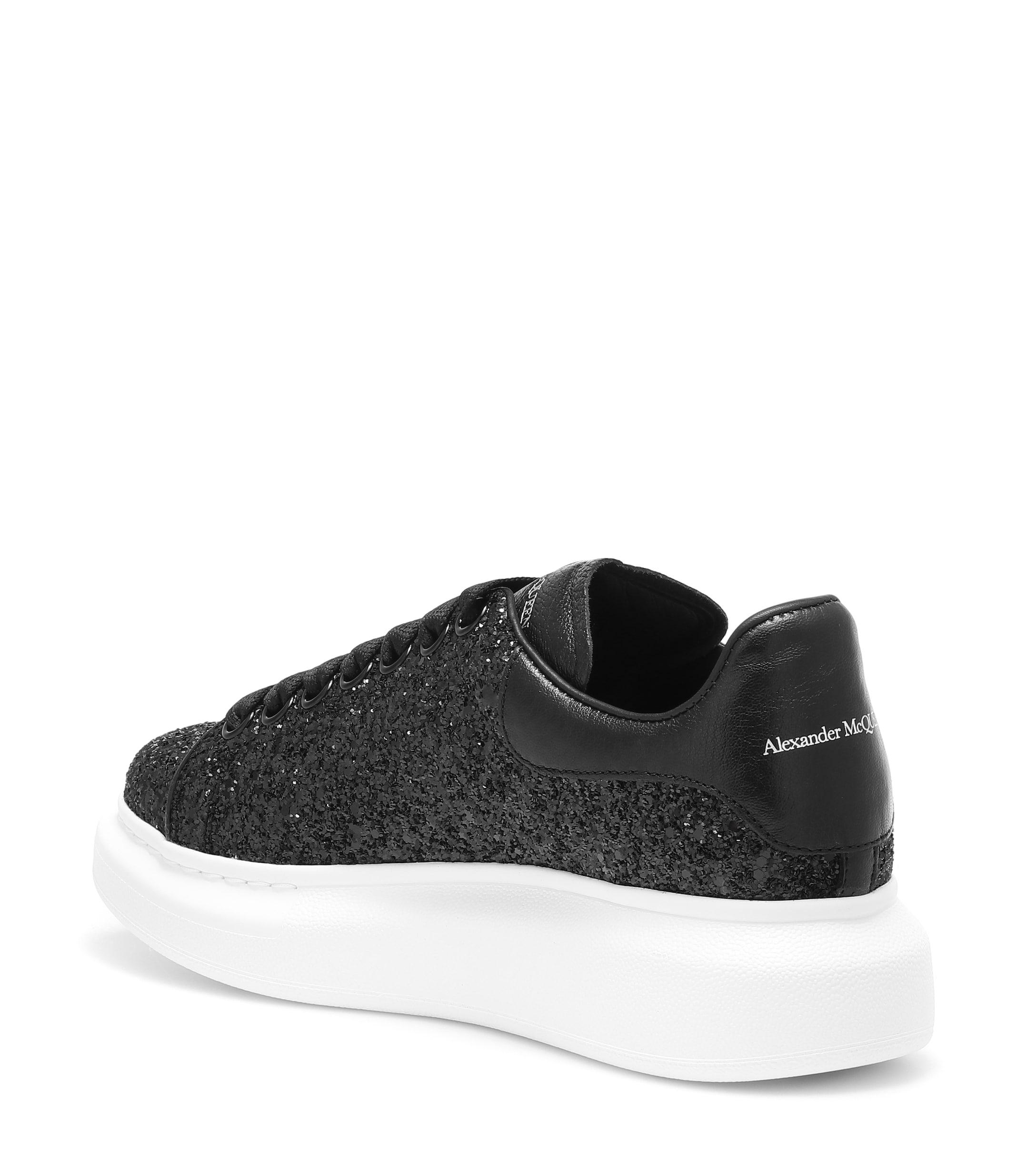 alexander mcqueen shoes black glitter