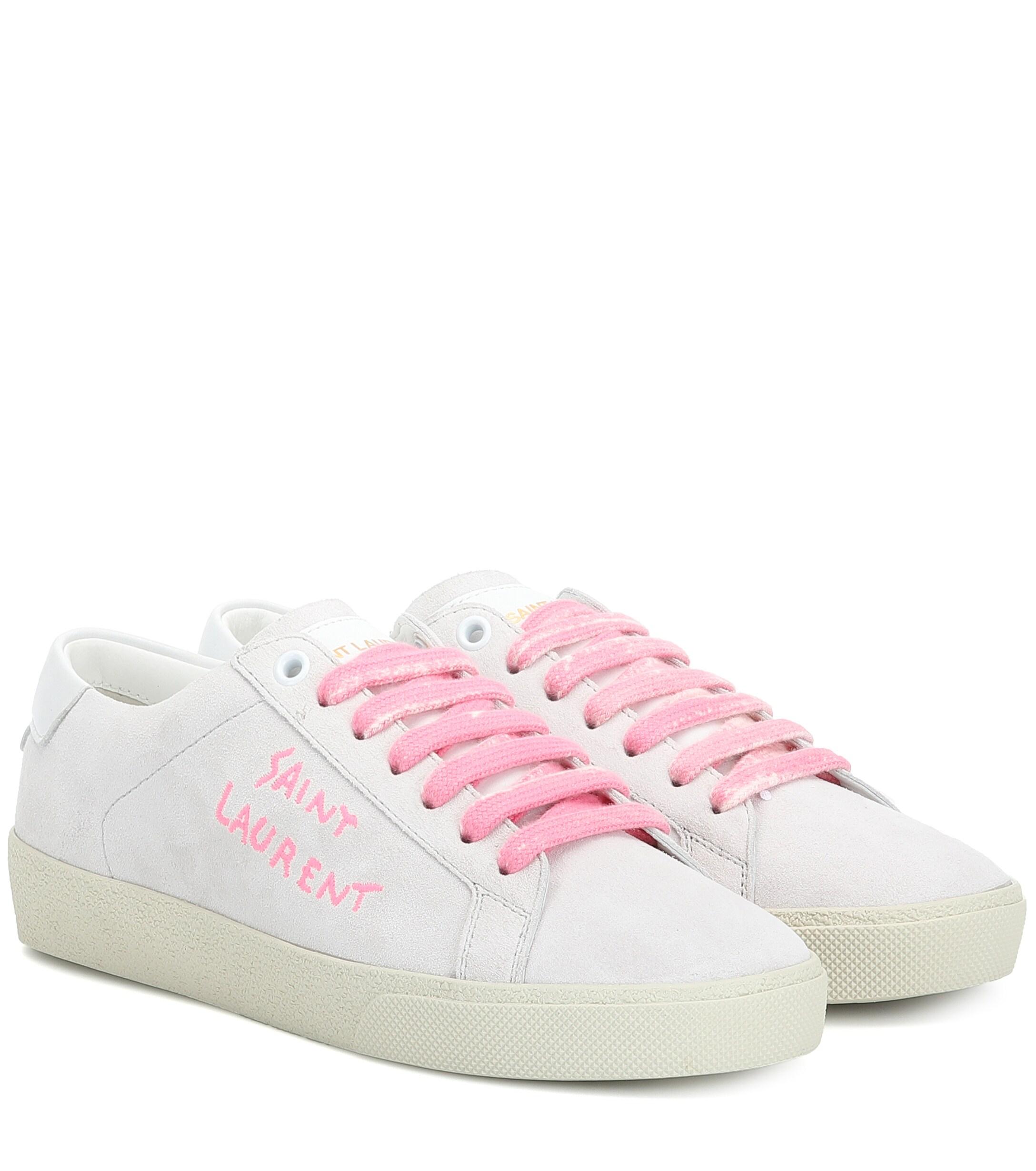 Saint Laurent Court Classic Sl/06 Suede Sneakers in White - Save 39% - Lyst