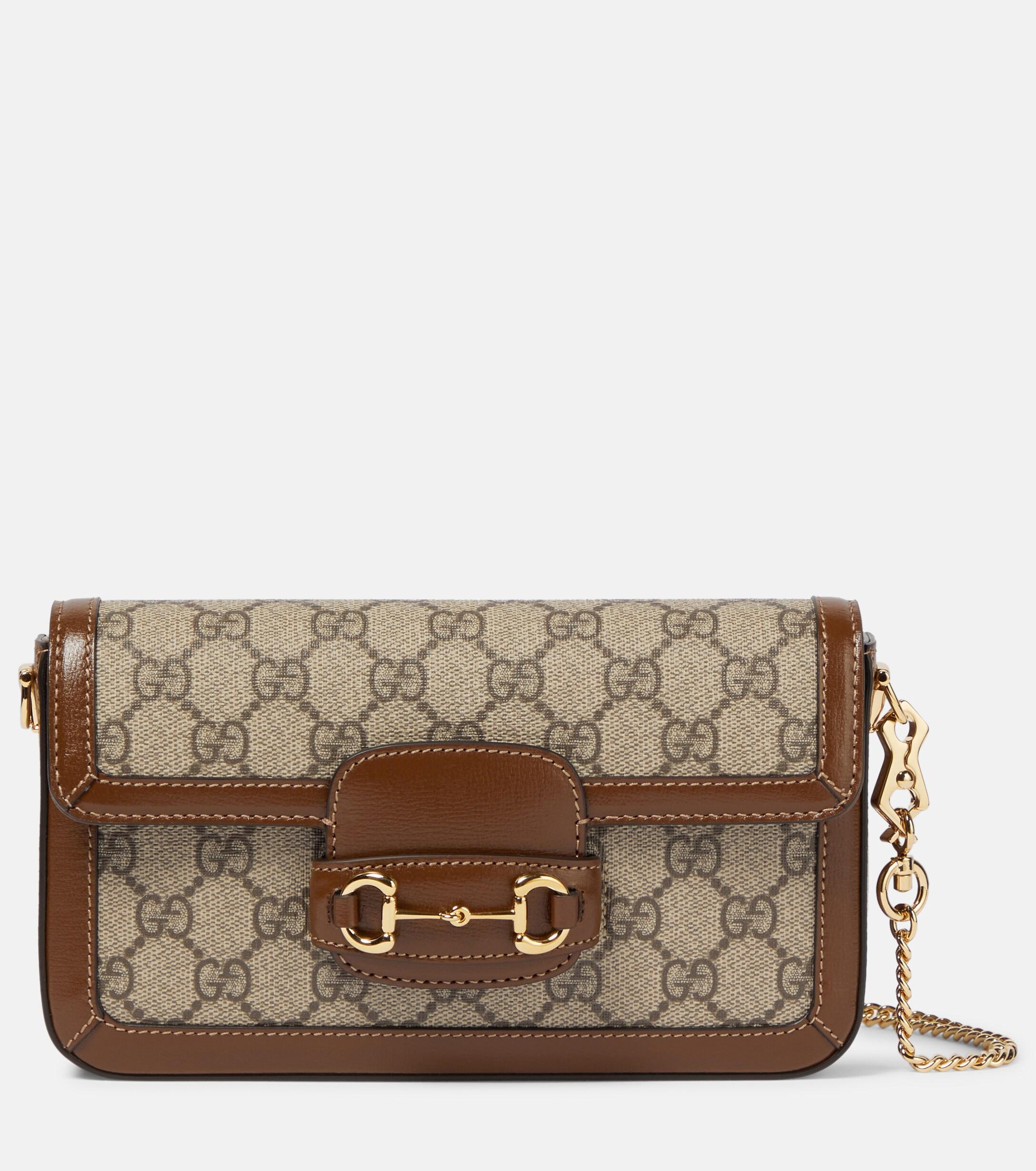 Pochette Horsebit 1955 en toile GG Supreme Gucci en coloris Marron Lyst
