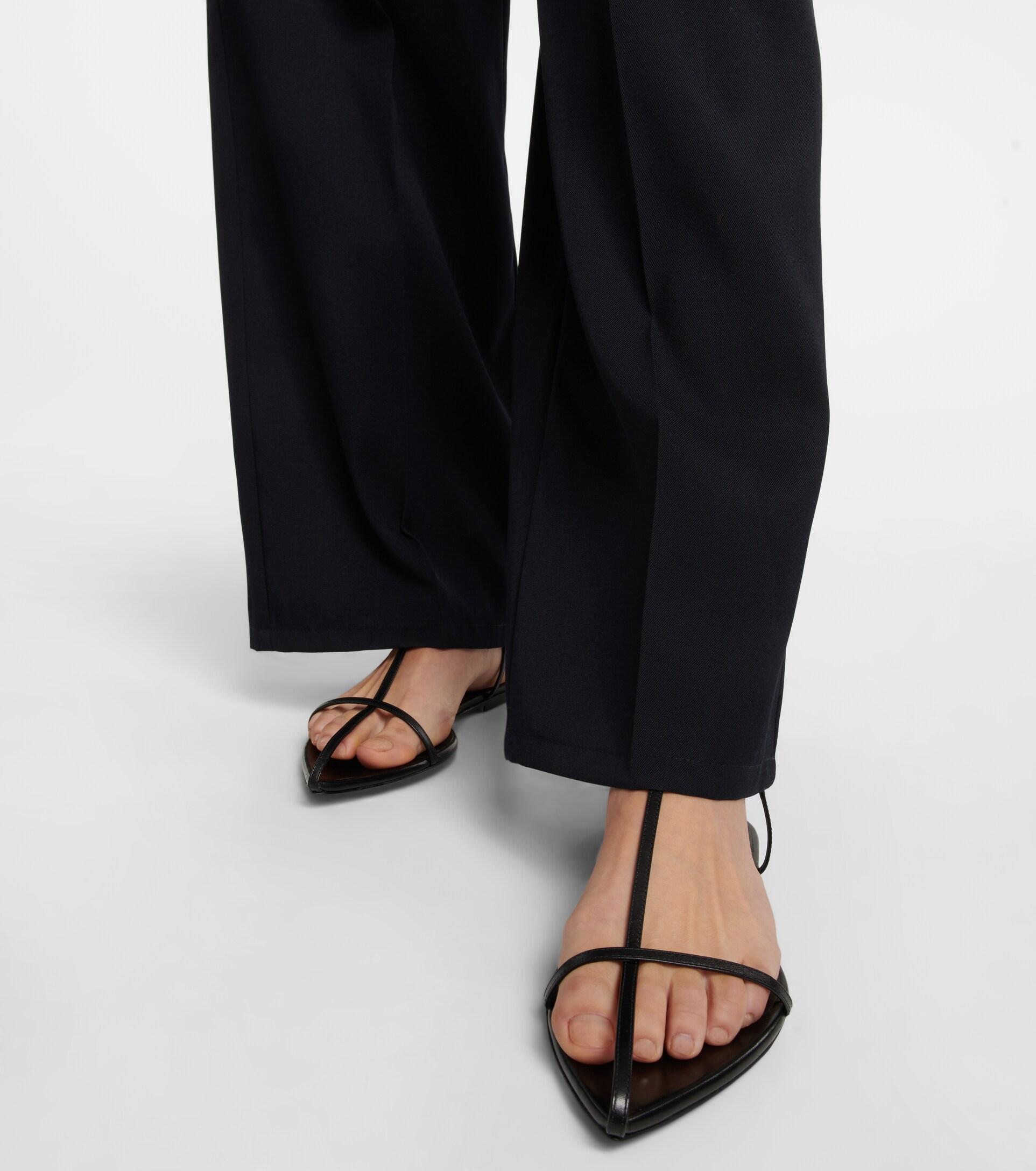 Jil Sander Nappa Platform Sandals in Black | Lyst