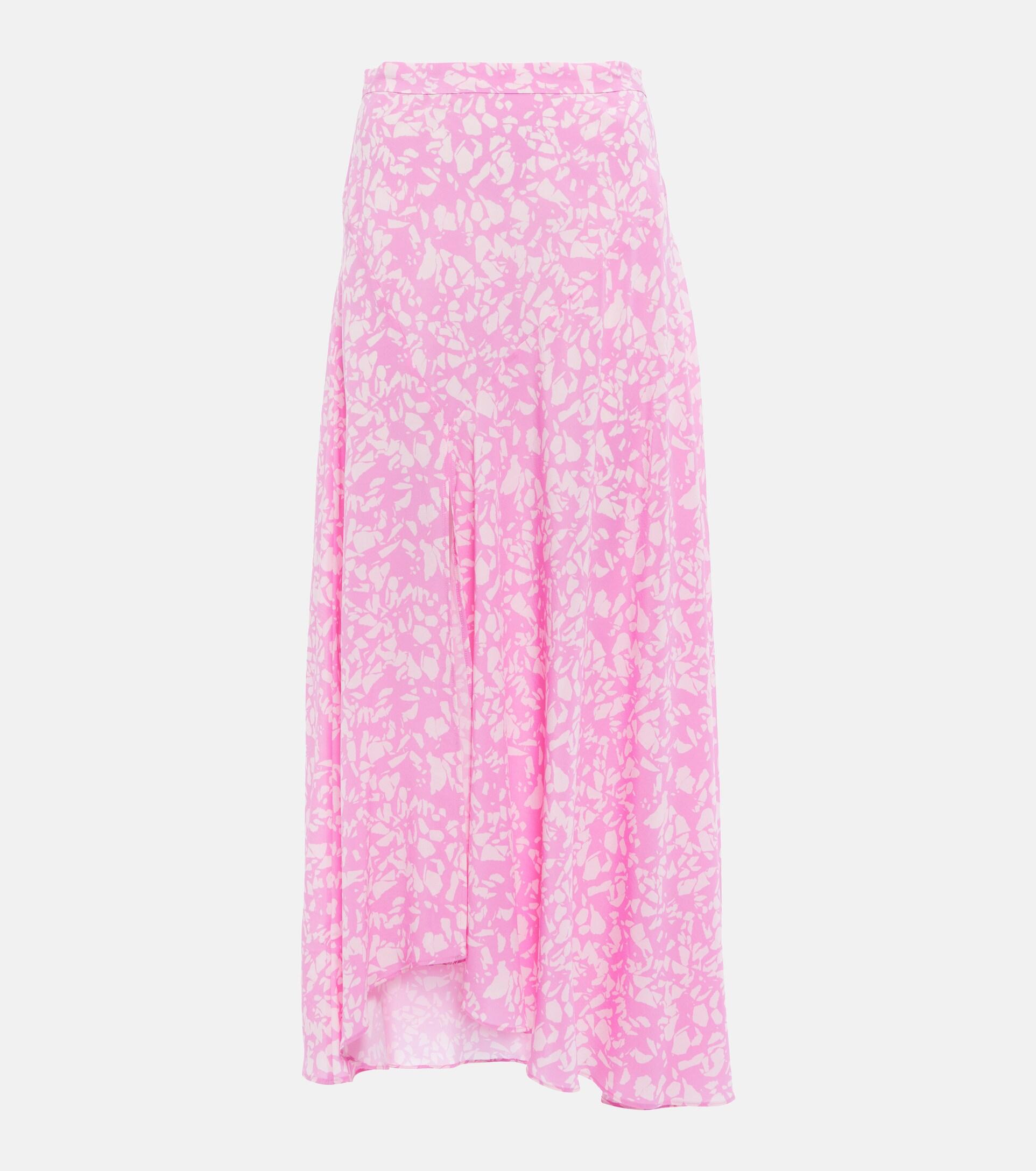 Isabel Marant Sakura Silk-blend Chiffon Midi Skirt in Pink | Lyst