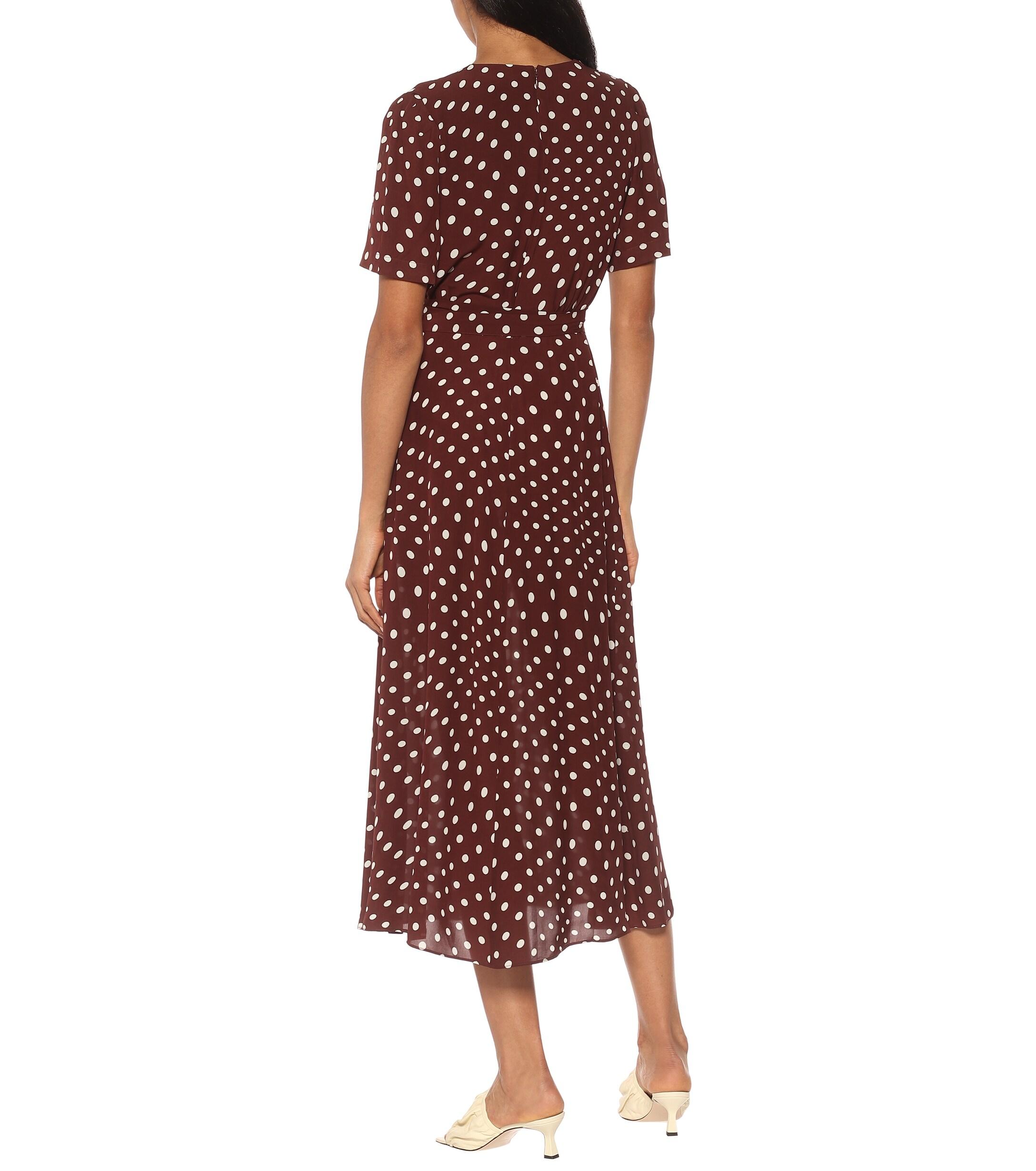 polka dot midi dress white