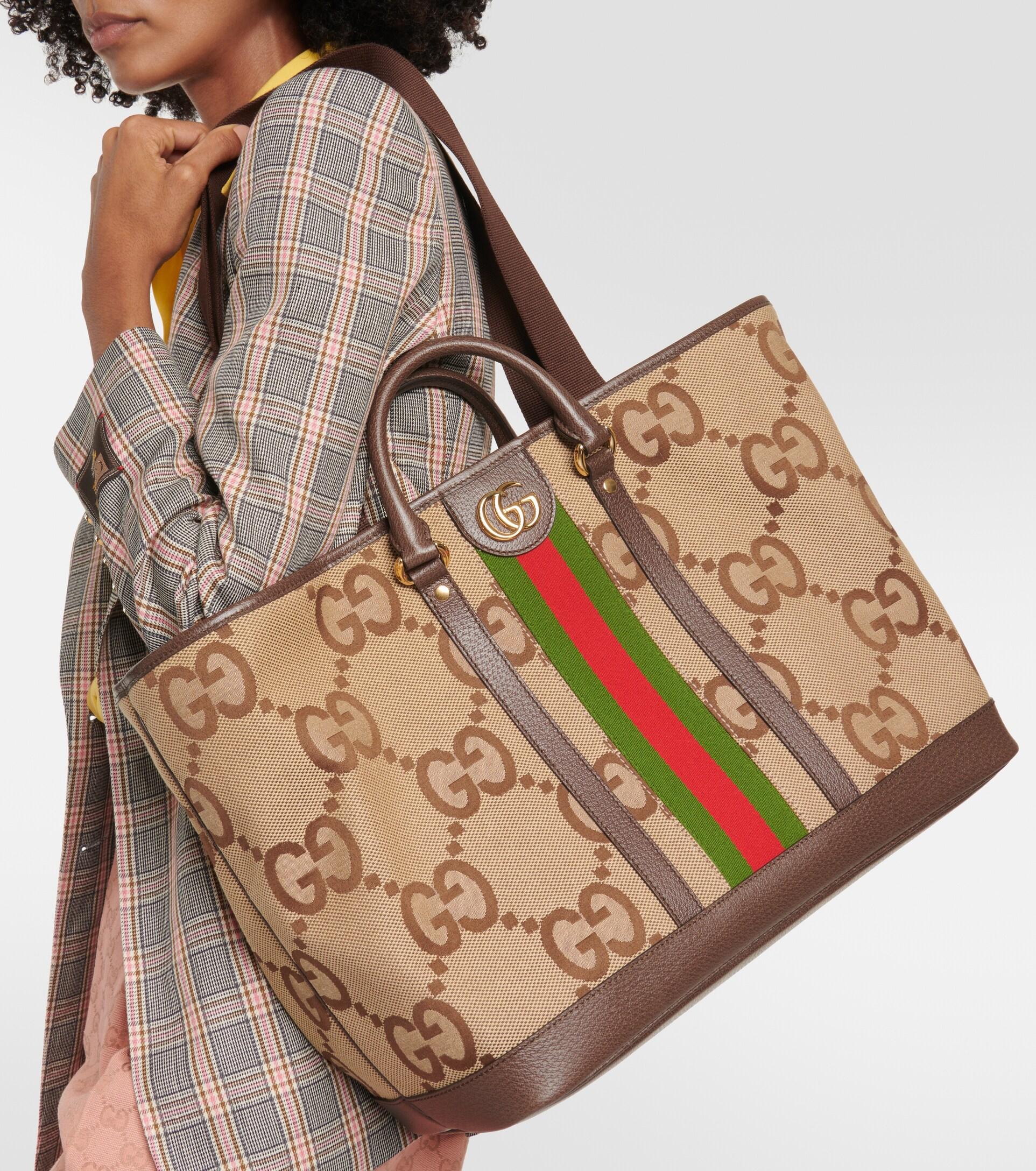 Gucci Ophidia Medium GG Supreme Canvas Tote Bag Beige