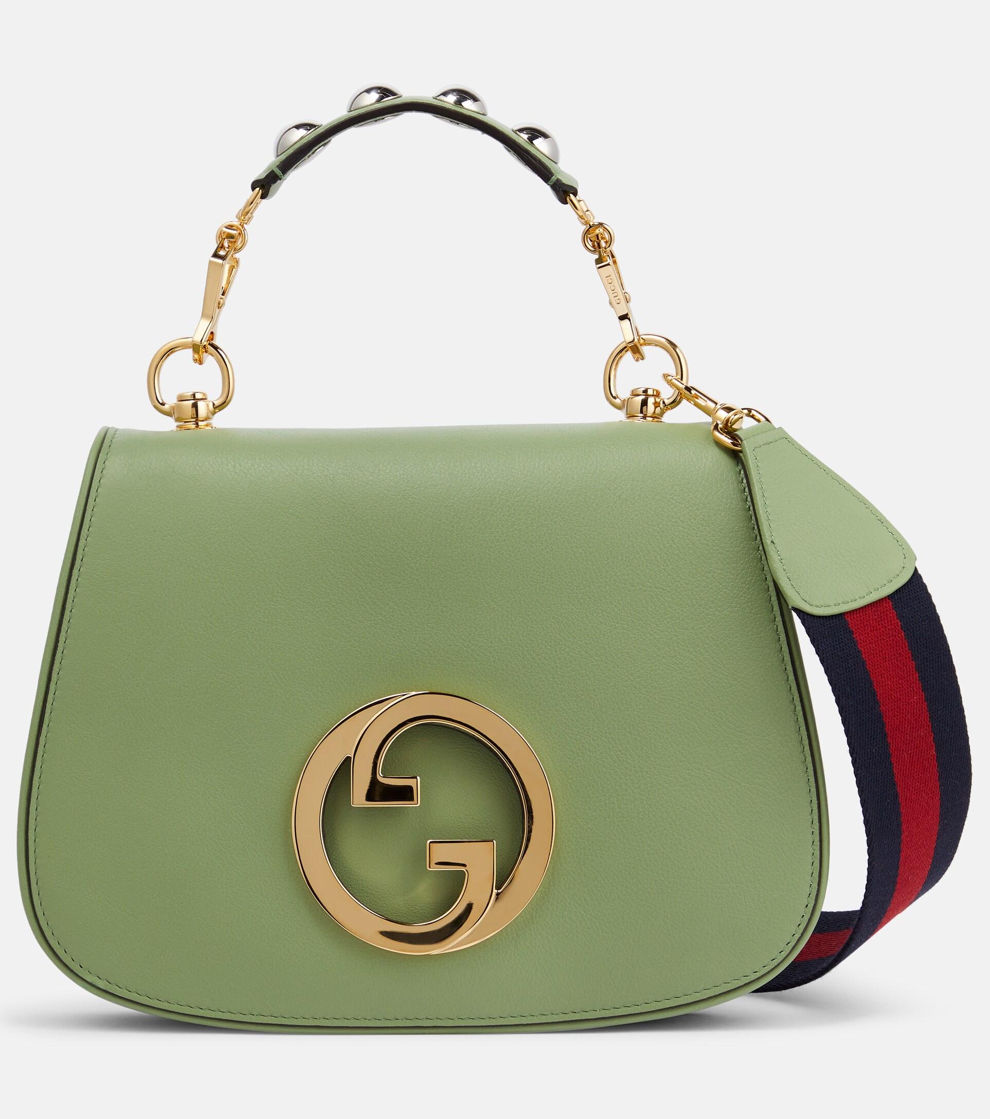 Gucci Blondie Leather Shoulder Bag in Green Lyst
