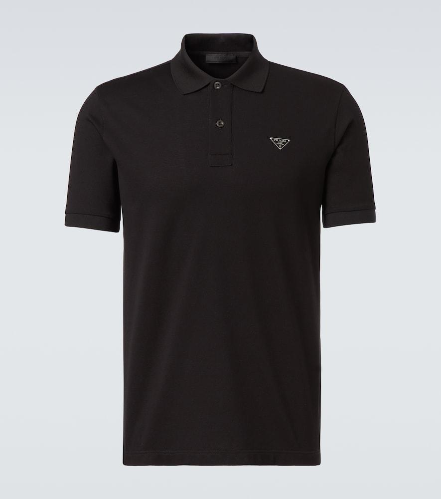 Prada Triangle-Logo Cotton-Piqué Polo Shirt Xxl in Black for Men