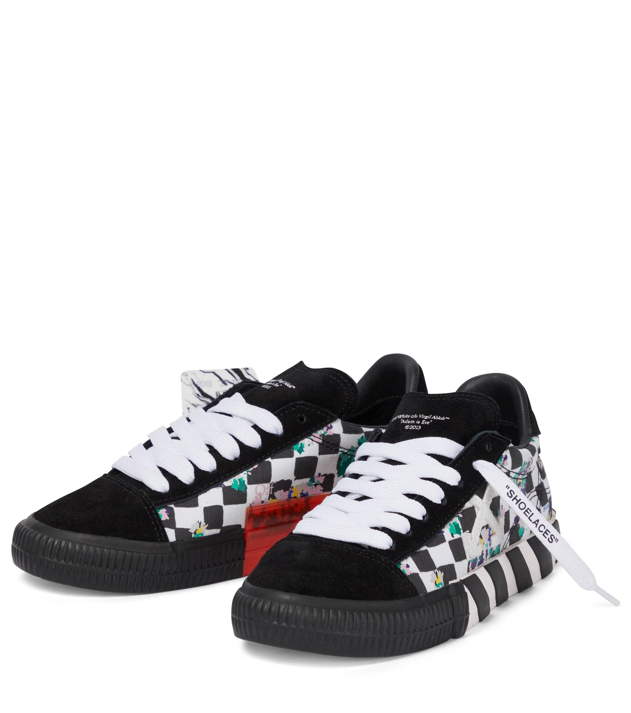 Off-White c/o Virgil Abloh Vulcanized Suede And Canvas Sneakers in Black |  Lyst