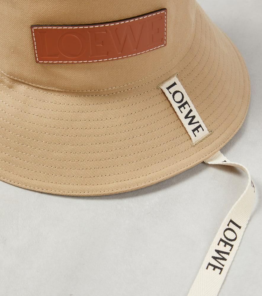 LOEWE Bucket Hat – Adjustable Cotton Logo Strap Hat Loewe Beige size 57 cm in Cotton - 53008562 main image 4