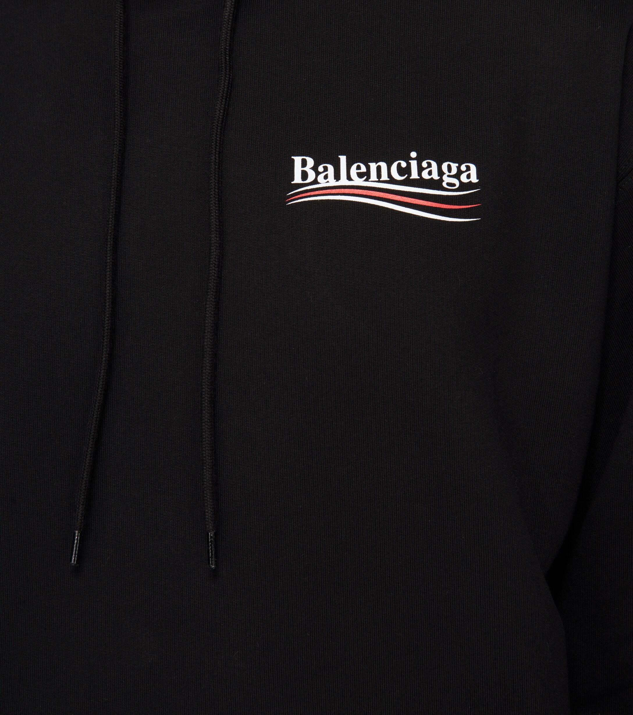 Balenciaga Political Logo Hooded Sweatshirt in Black for Men - Lyst