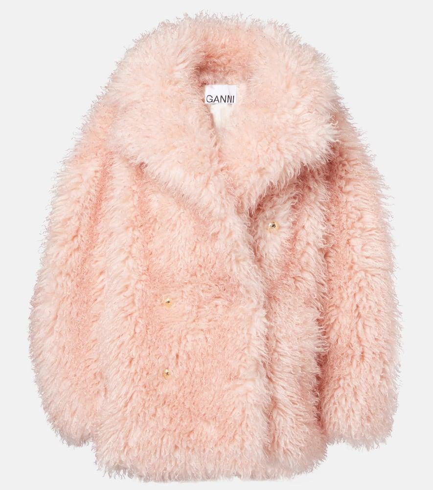 Ganni Oversized Coat in Pink Lyst UK