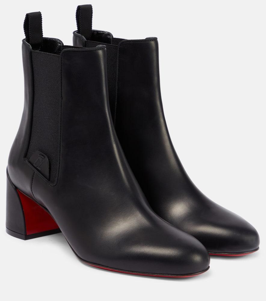 Christian Louboutin Turelastic Leather Ankle Boots 55 in Black | Lyst