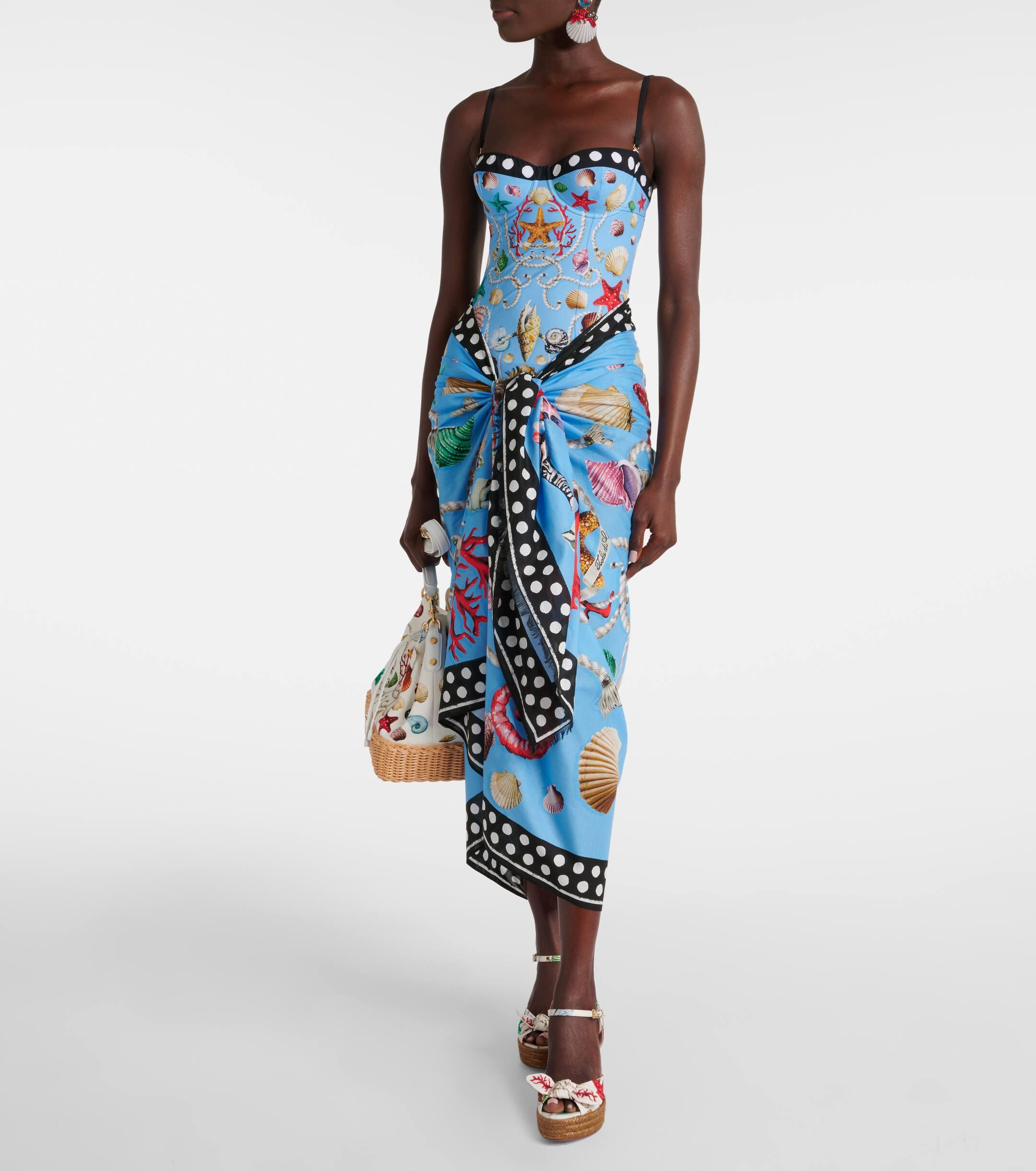 Dolce & Gabbana Capri Printed Swimsuit in Blue | Lyst UK