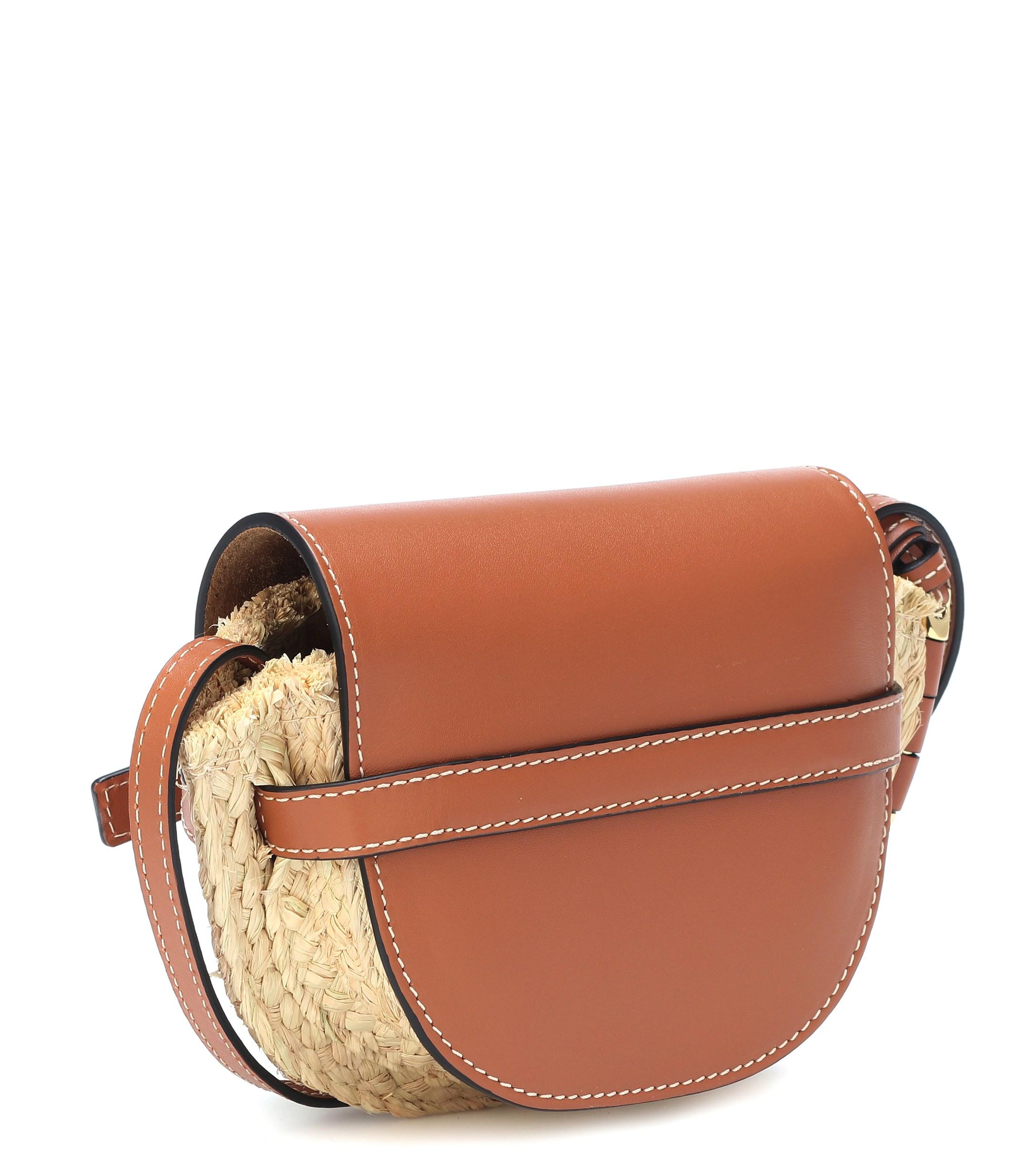 Gate Small Woven-leather Cross-body Bag In Tan