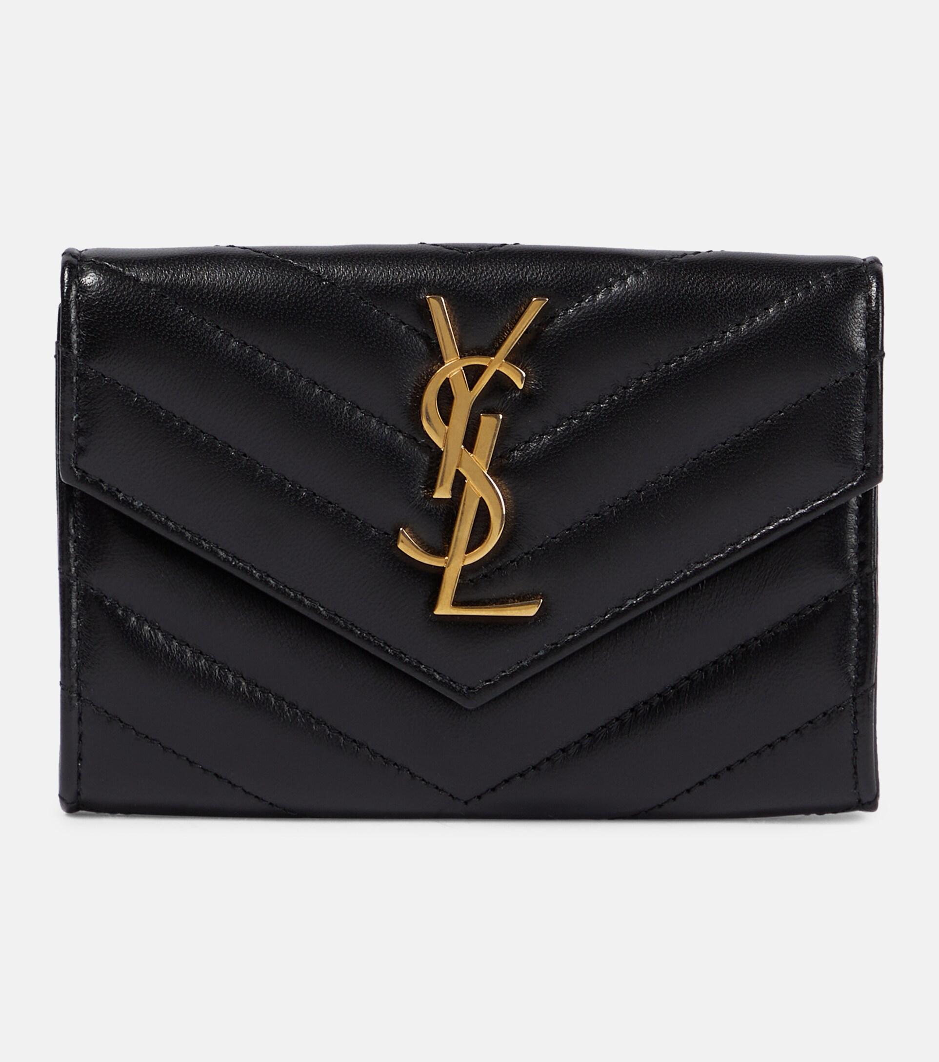 Monogram Small Leather Wallet in Black - Saint Laurent