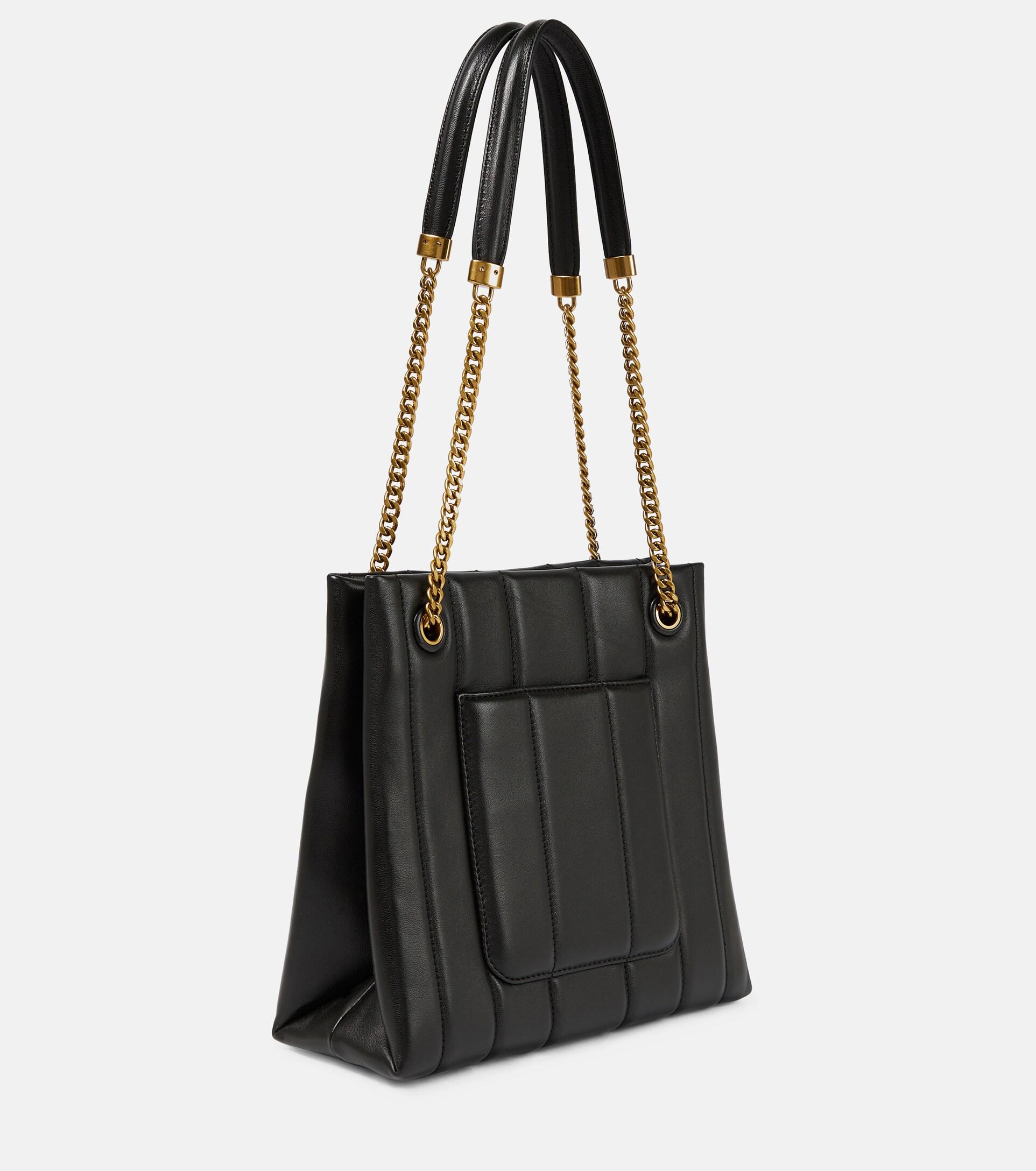 Tory Burch Kira Medium Quilted Leather Tote Bag in Black | Lyst