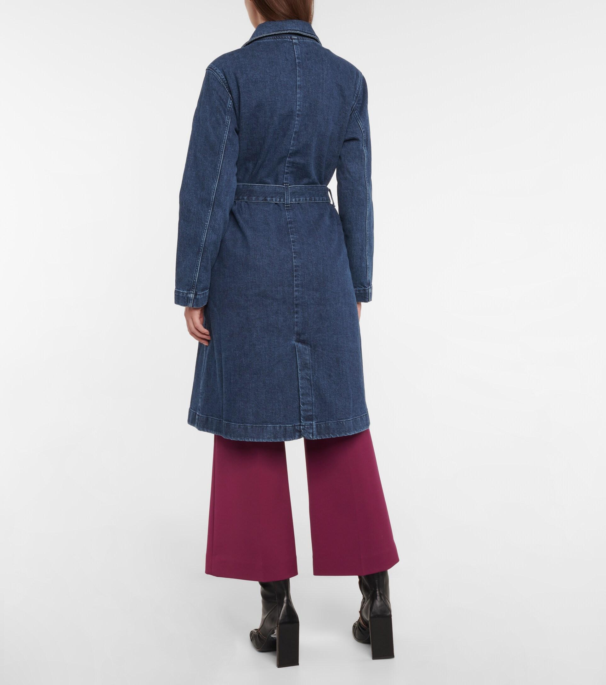 7 For All Mankind Ever Blue Denim Trench Coat | Lyst