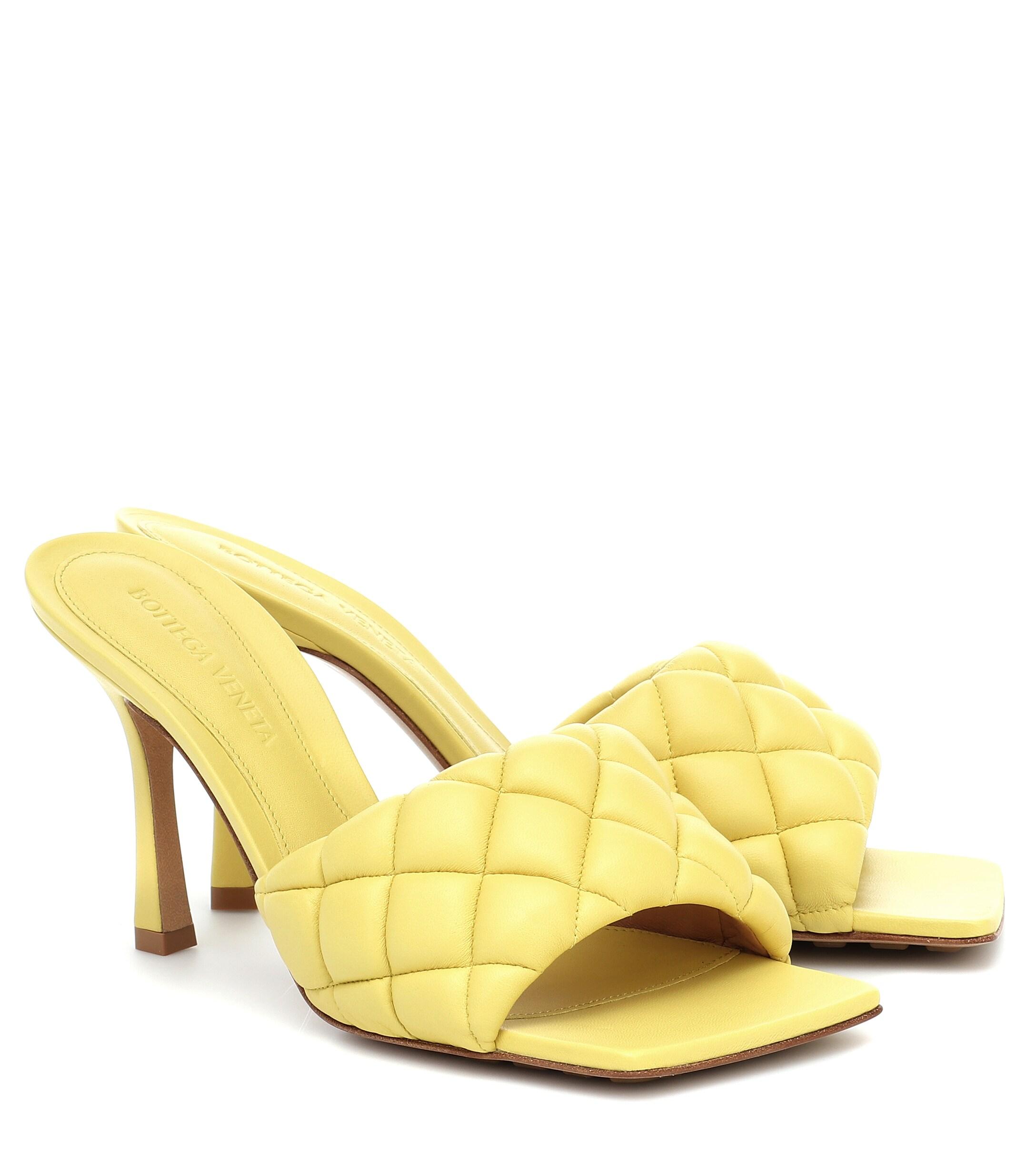 Bottega Veneta Padded Quilted-leather Heeled Mules in Yellow 