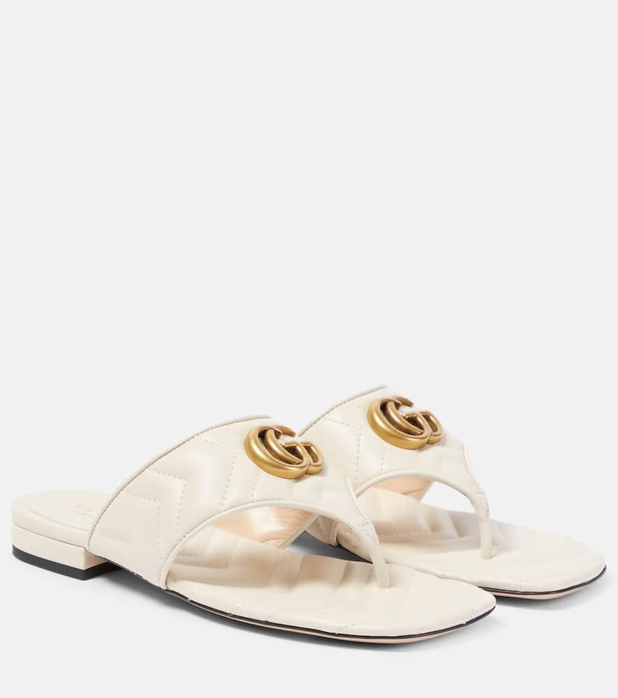 Gucci marmont leather double g sandals sale