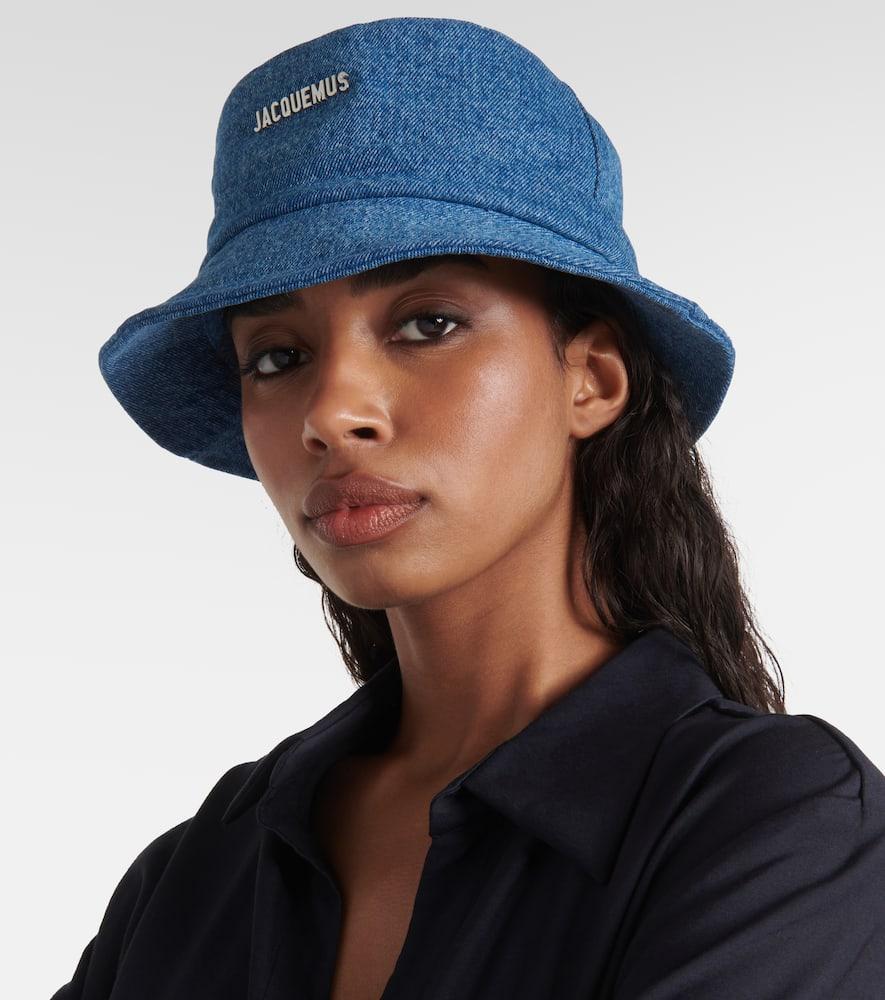 Jacquemus Logo Denim Bucket Hat in Blue | Lyst