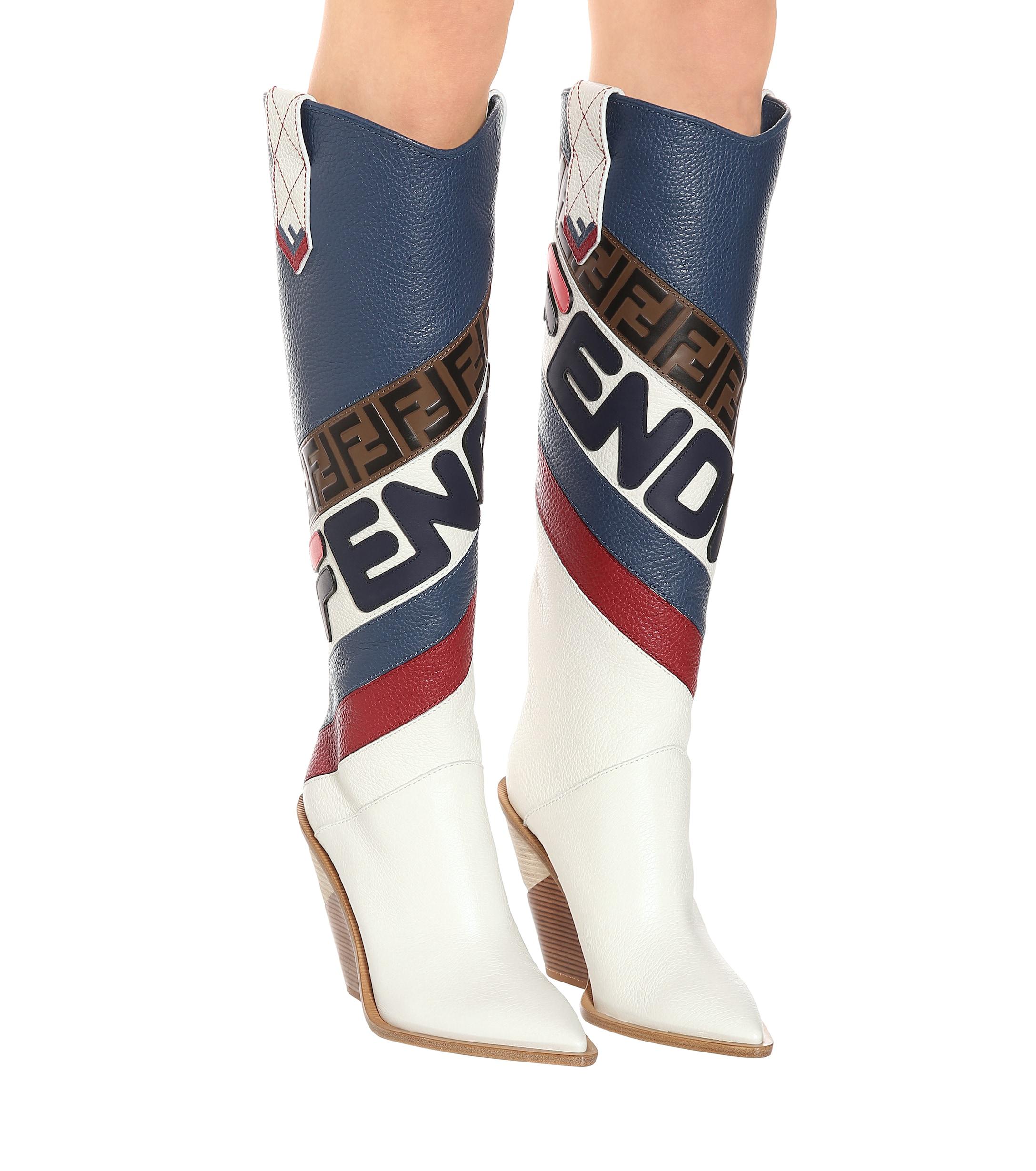 Fendi Mania Leather Knee-high Boots in 
