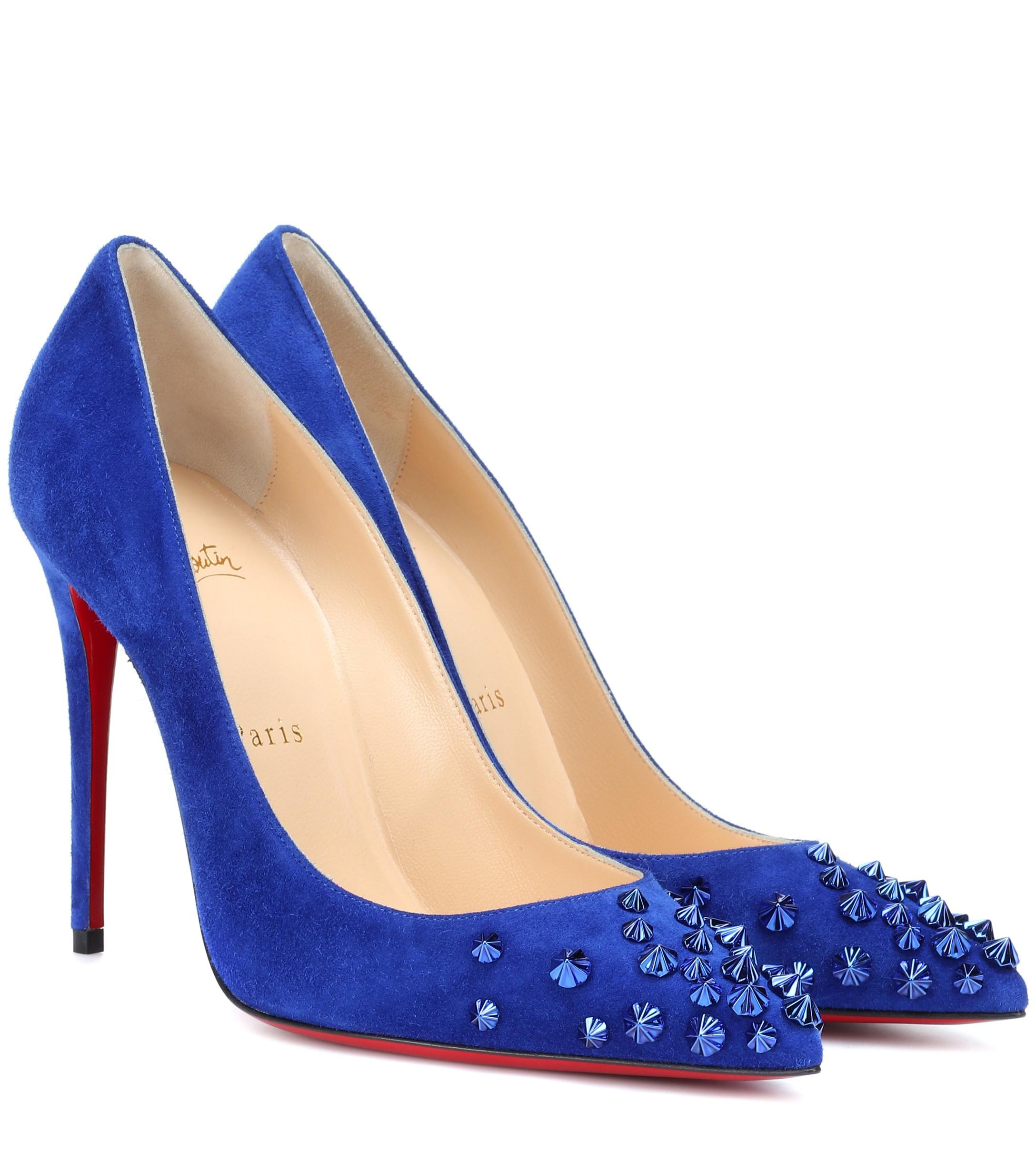 Christian Louboutin Pumps Drama 100 aus Veloursleder in Blau - Lyst