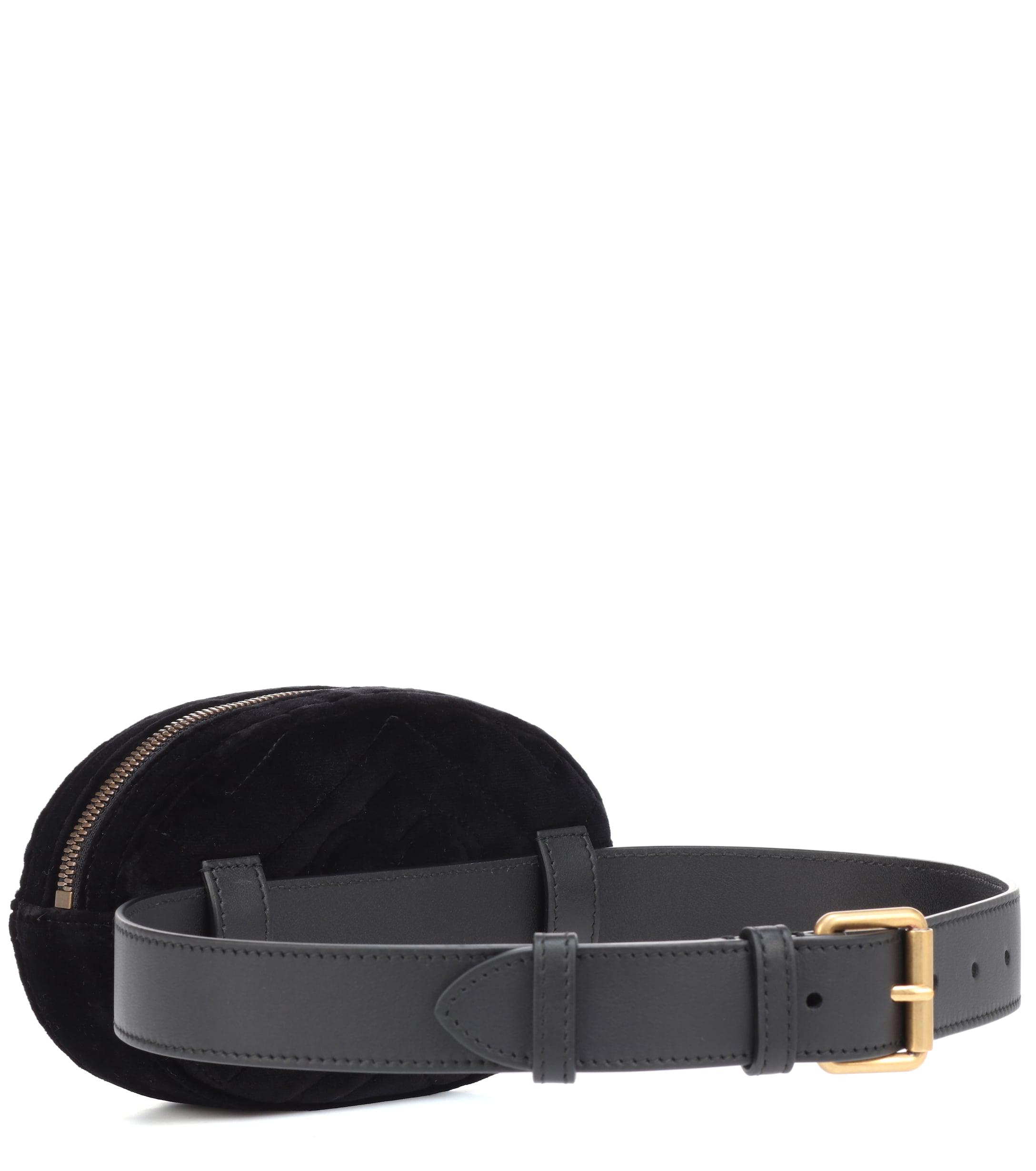 Gucci GG Marmont Velvet Belt Bag in Nero,Nero,Nero (Black) - Lyst