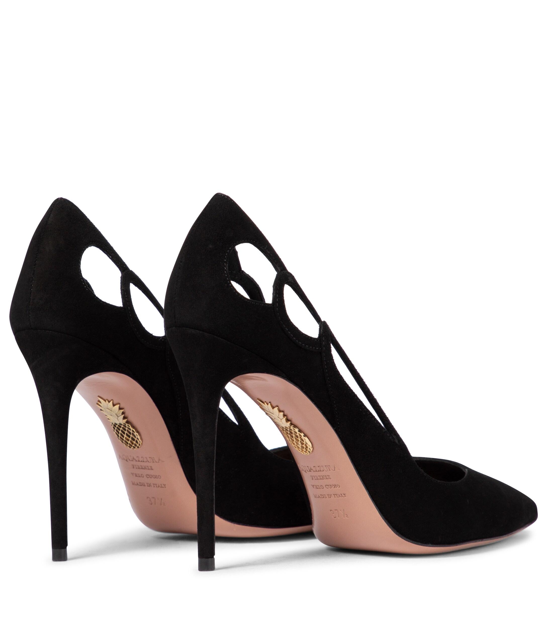 Aquazzura Fenix 105 Suede Pumps in Black | Lyst