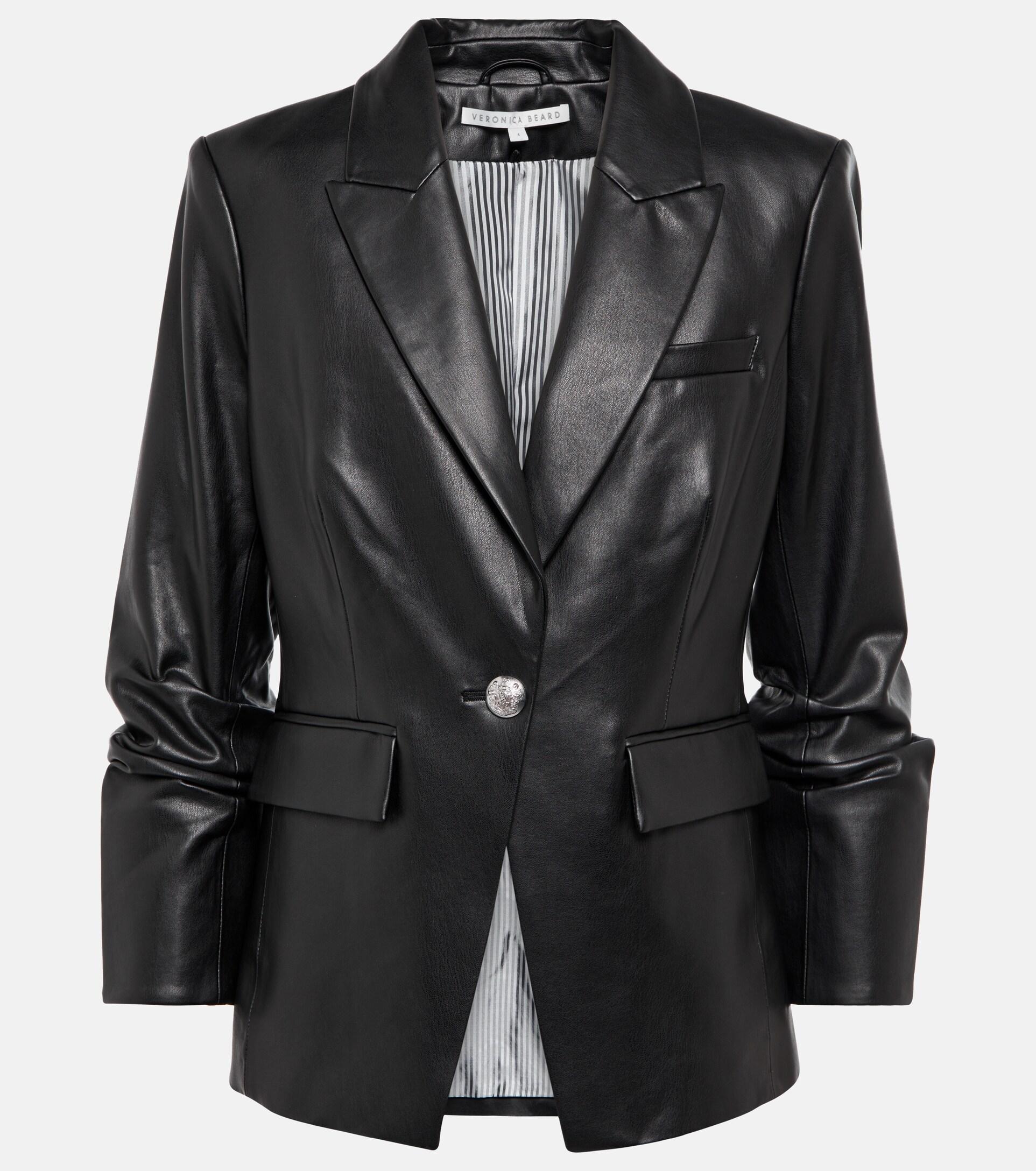 Veronica beard leather blazer cheap