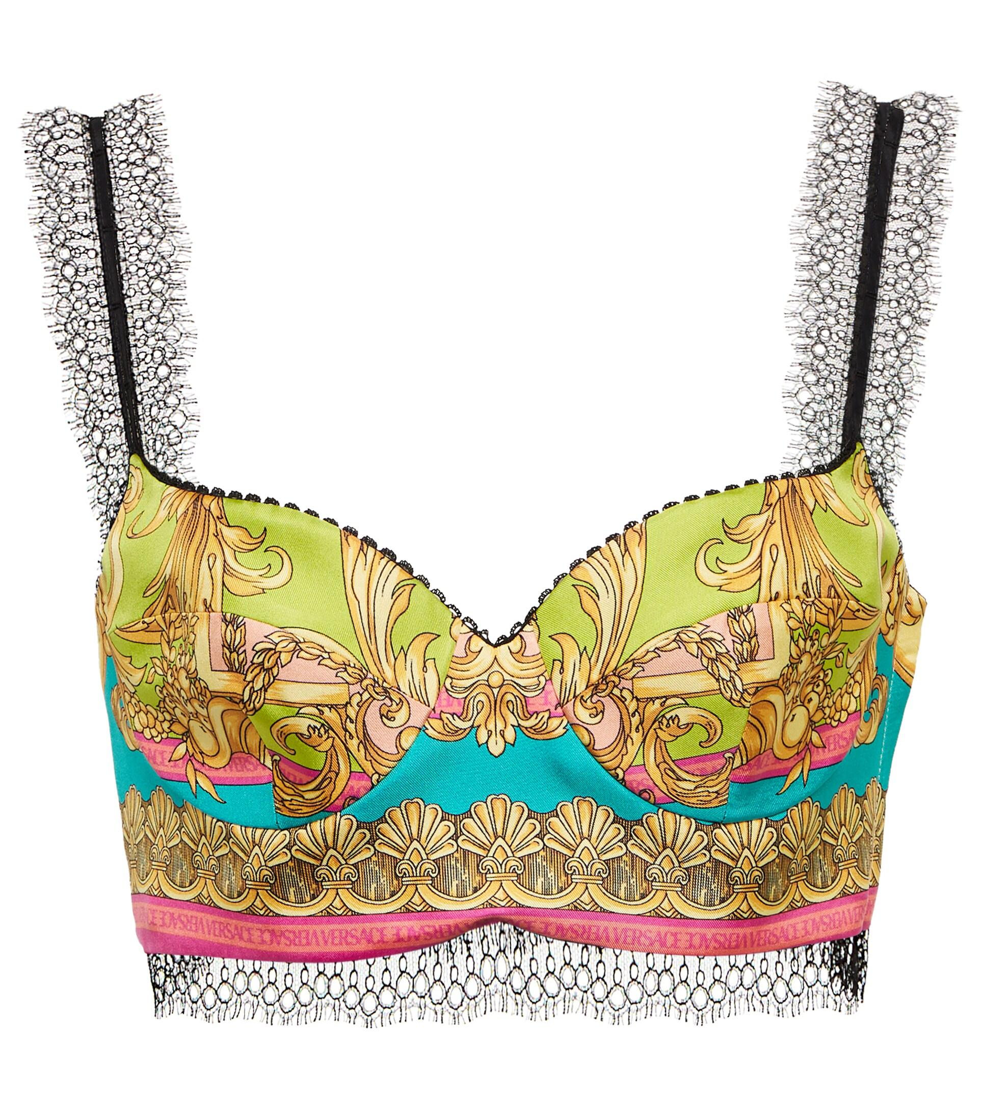 Versace Barocco Goddess Silk Crop Top Lyst