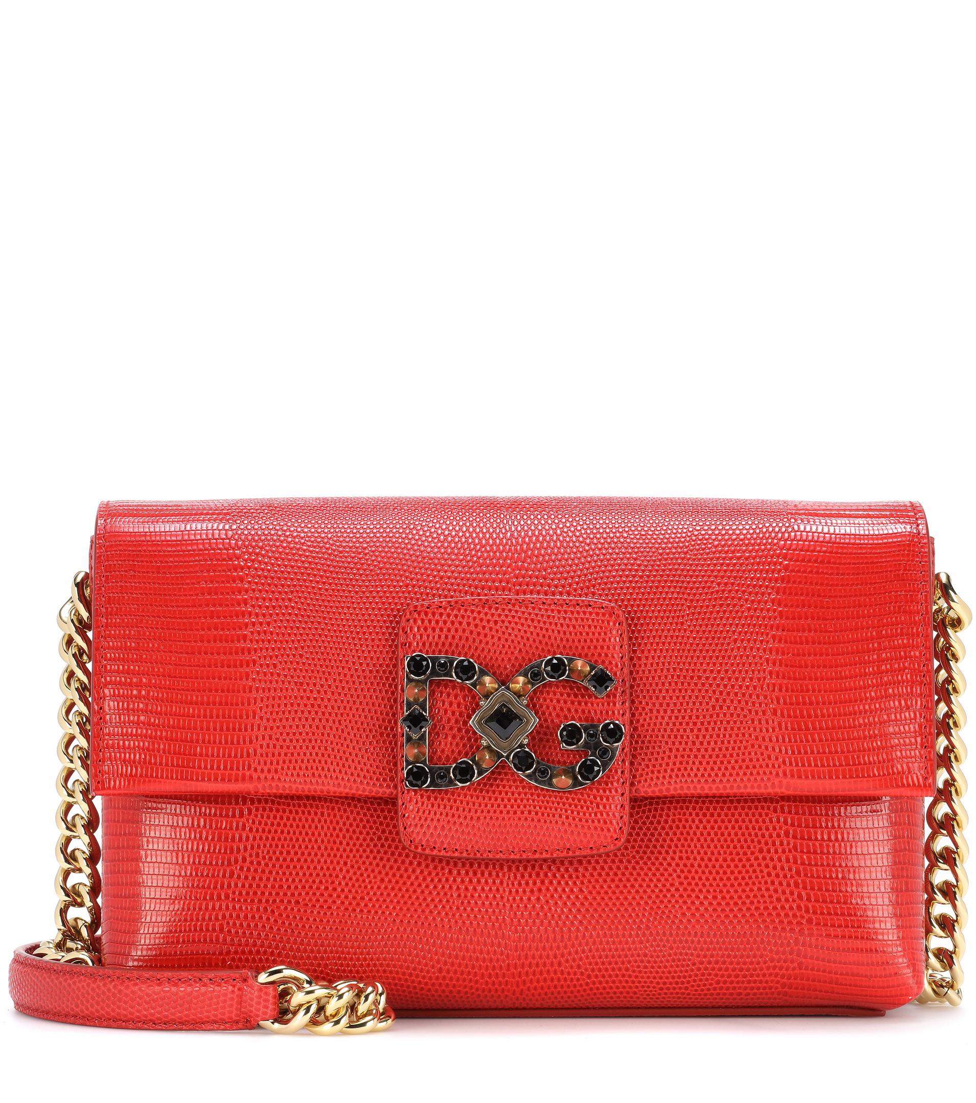 Dolce & Gabbana Dg Millennials Leather Shoulder Bag in Red - Lyst