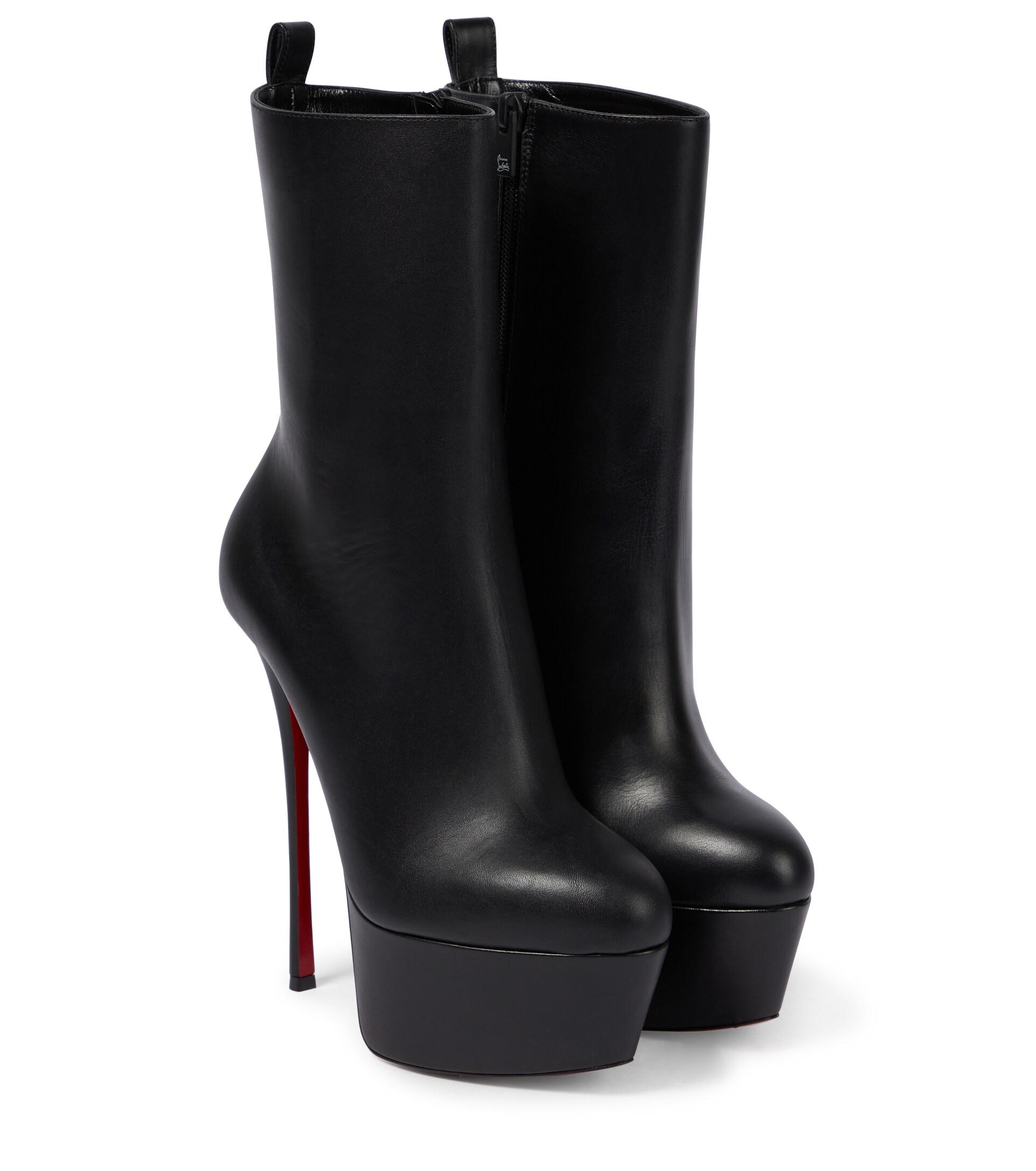 Christian Louboutin Dolly Booty Alta 160 Leather Platform Boots in Black |  Lyst