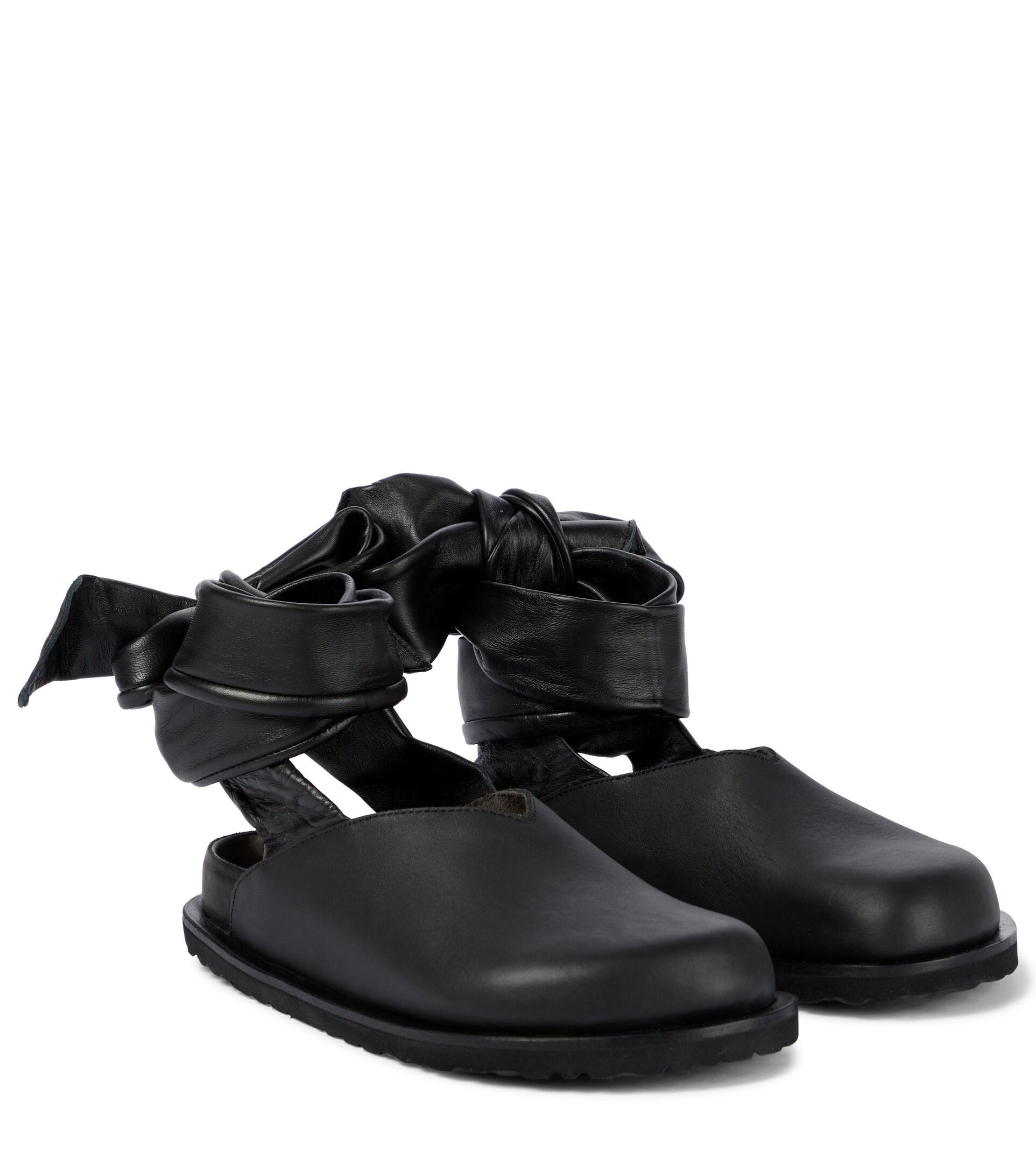 Jil Sander X Birkenstock Velan Leather Slippers in Black | Lyst
