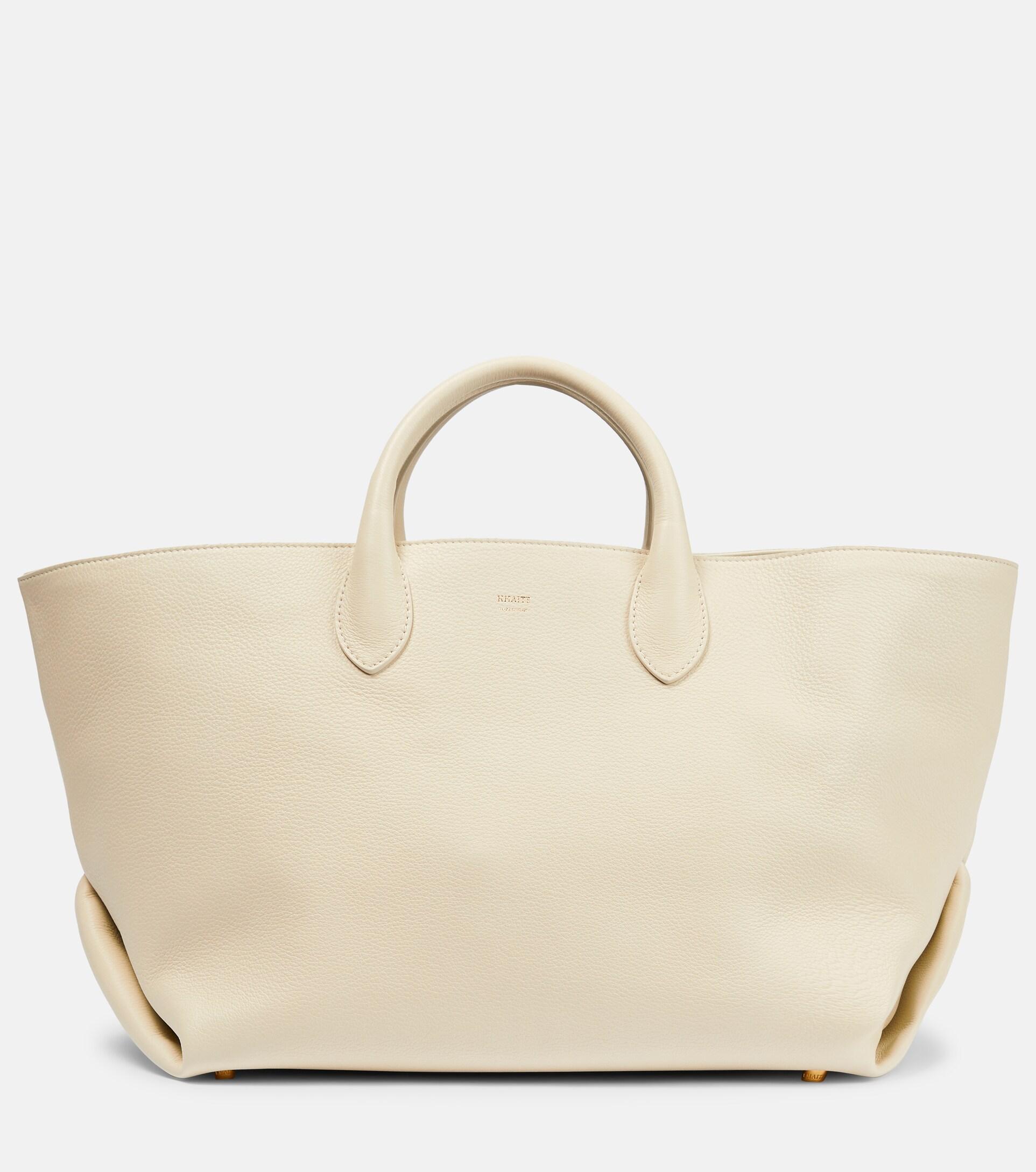 Khaite Amelia Medium Leather Tote Bag in Natural | Lyst