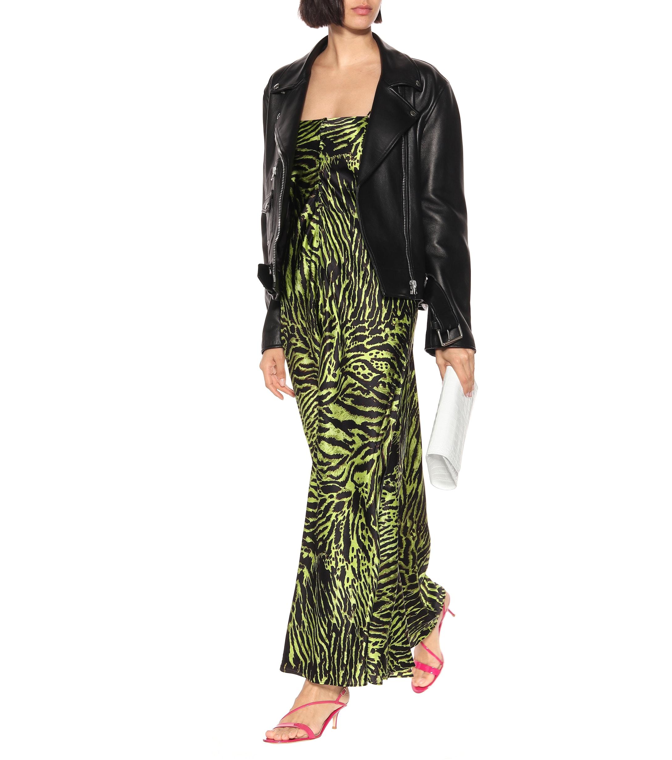 Ganni Tiger-print Silk-blend Satin Maxi Slip Dress in Green | Lyst Ganni Tiger-print Silk-blend Satin Maxi Slip Dress in Green | Lyst